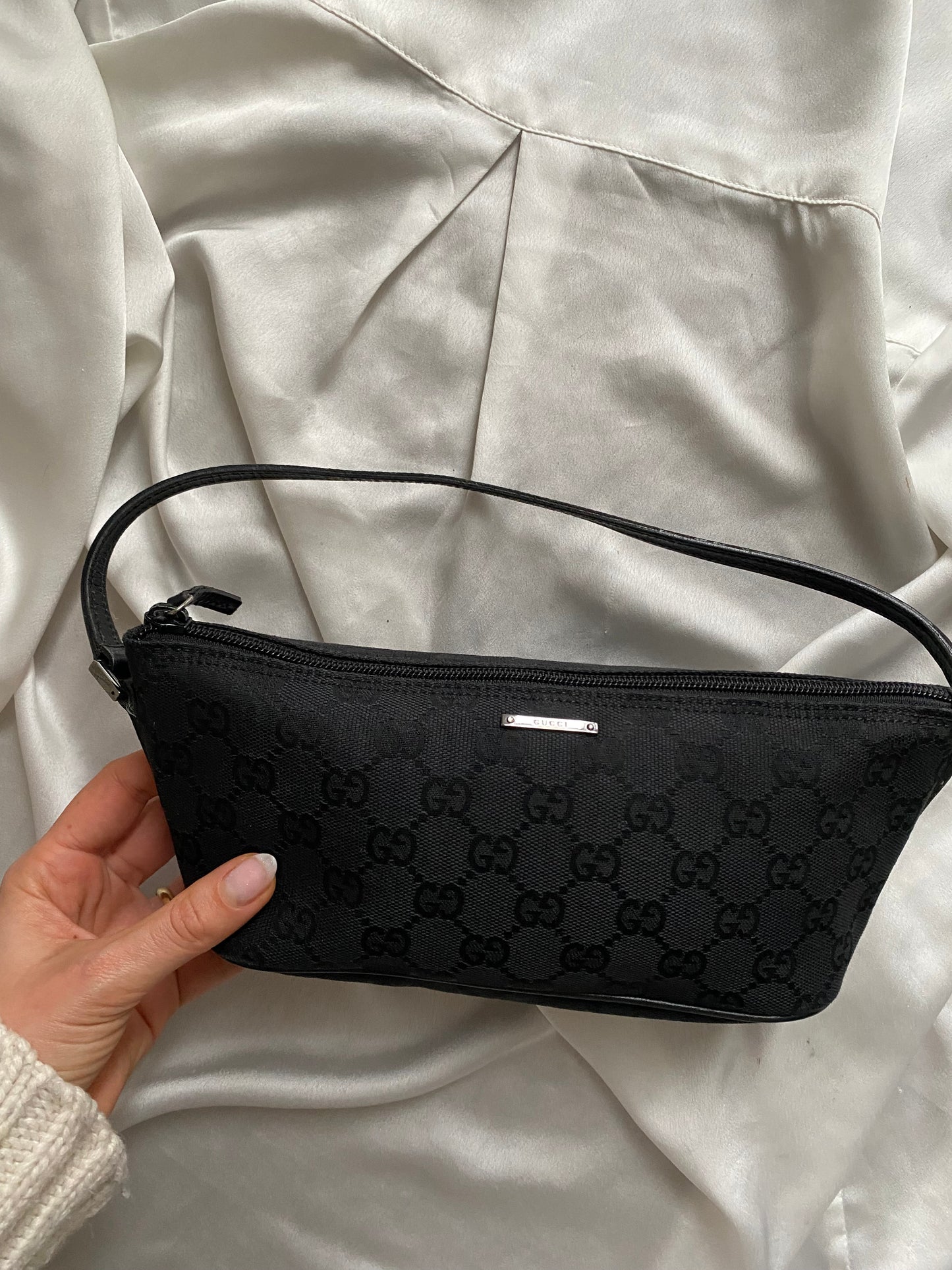 Gucci black monogram boat