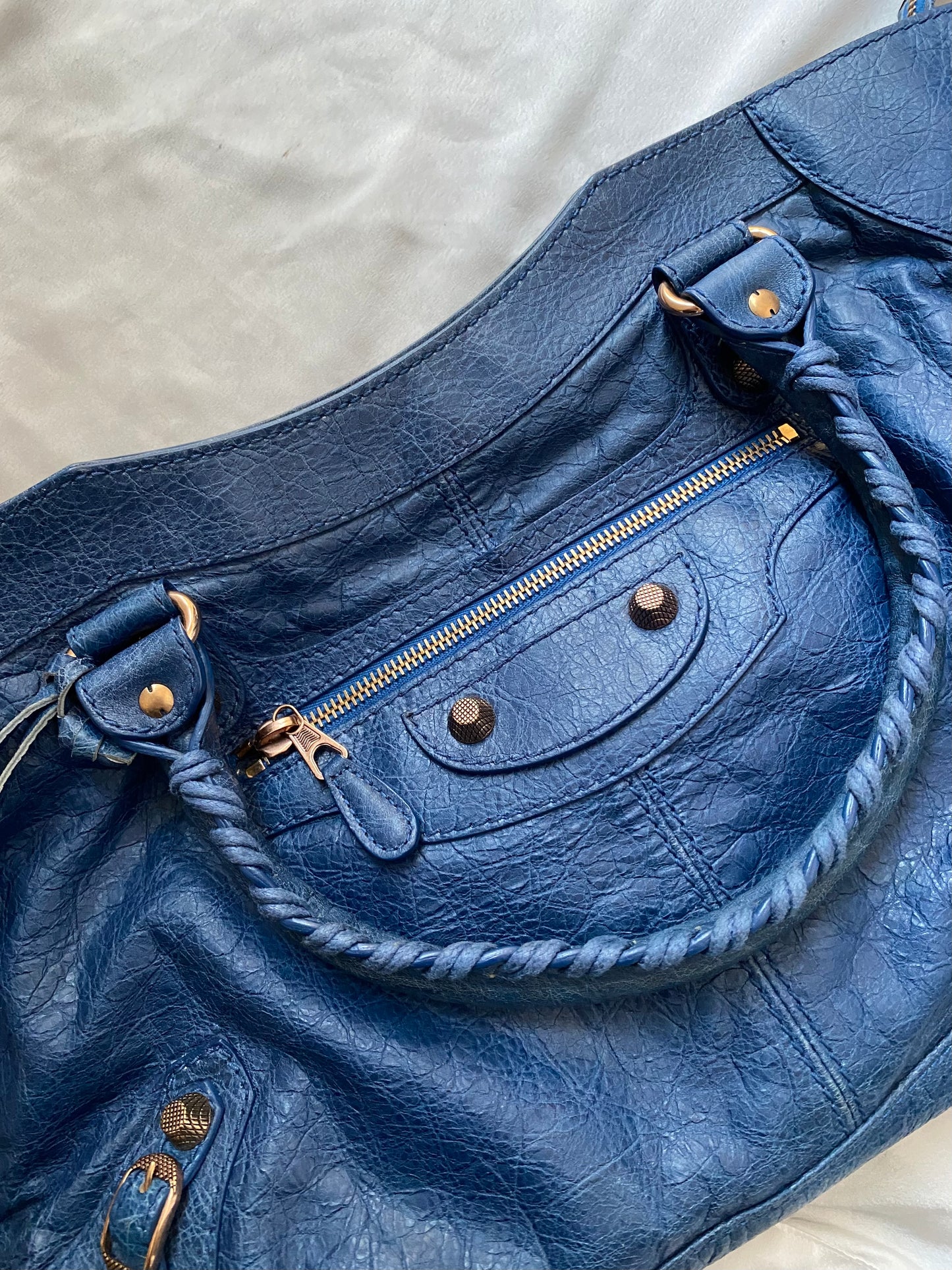 Balenciaga city bleu cobalt s/s 2012 giant hw rose gold