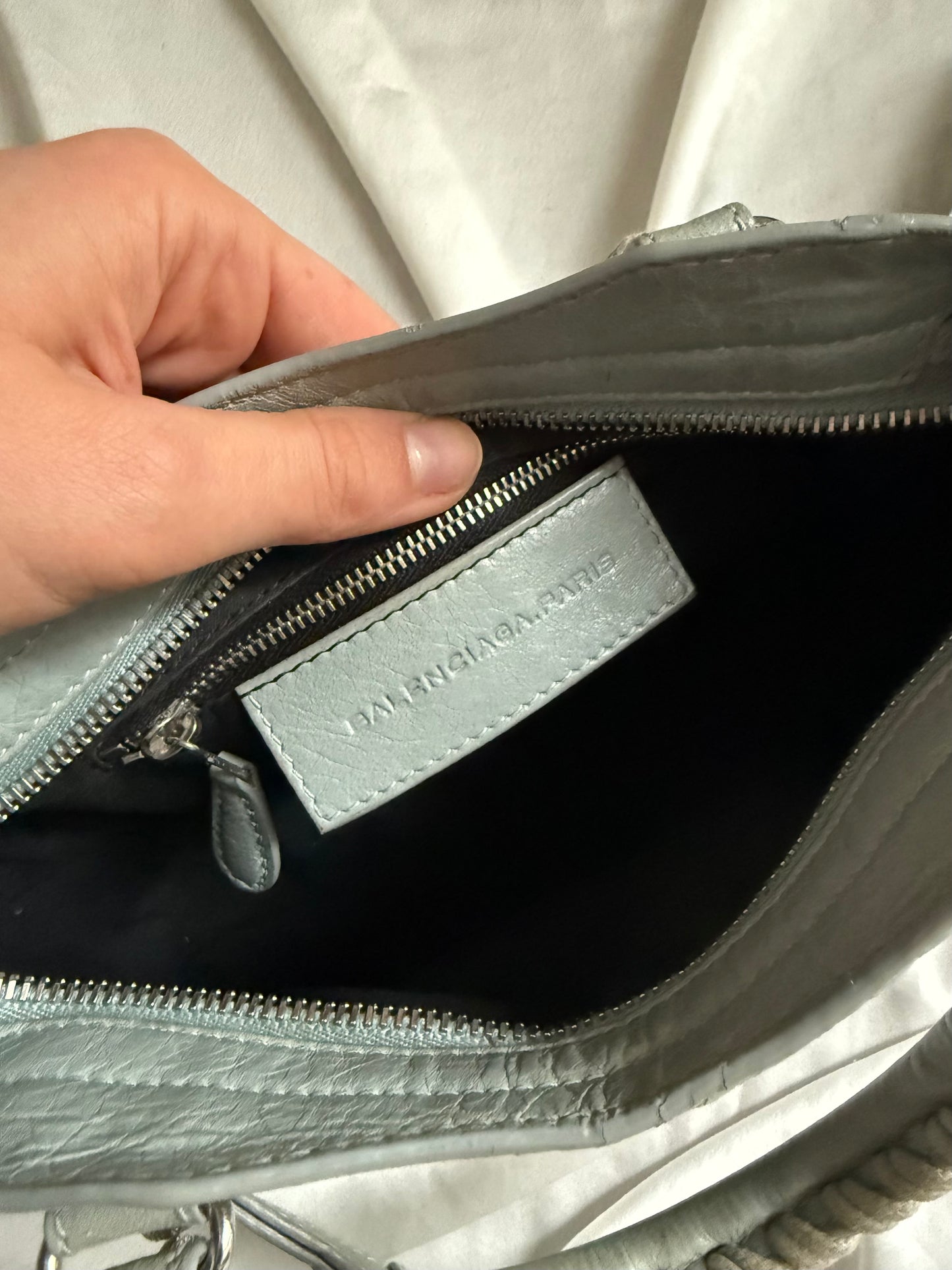 Balenciaga mini city bleu acier s/s 2013