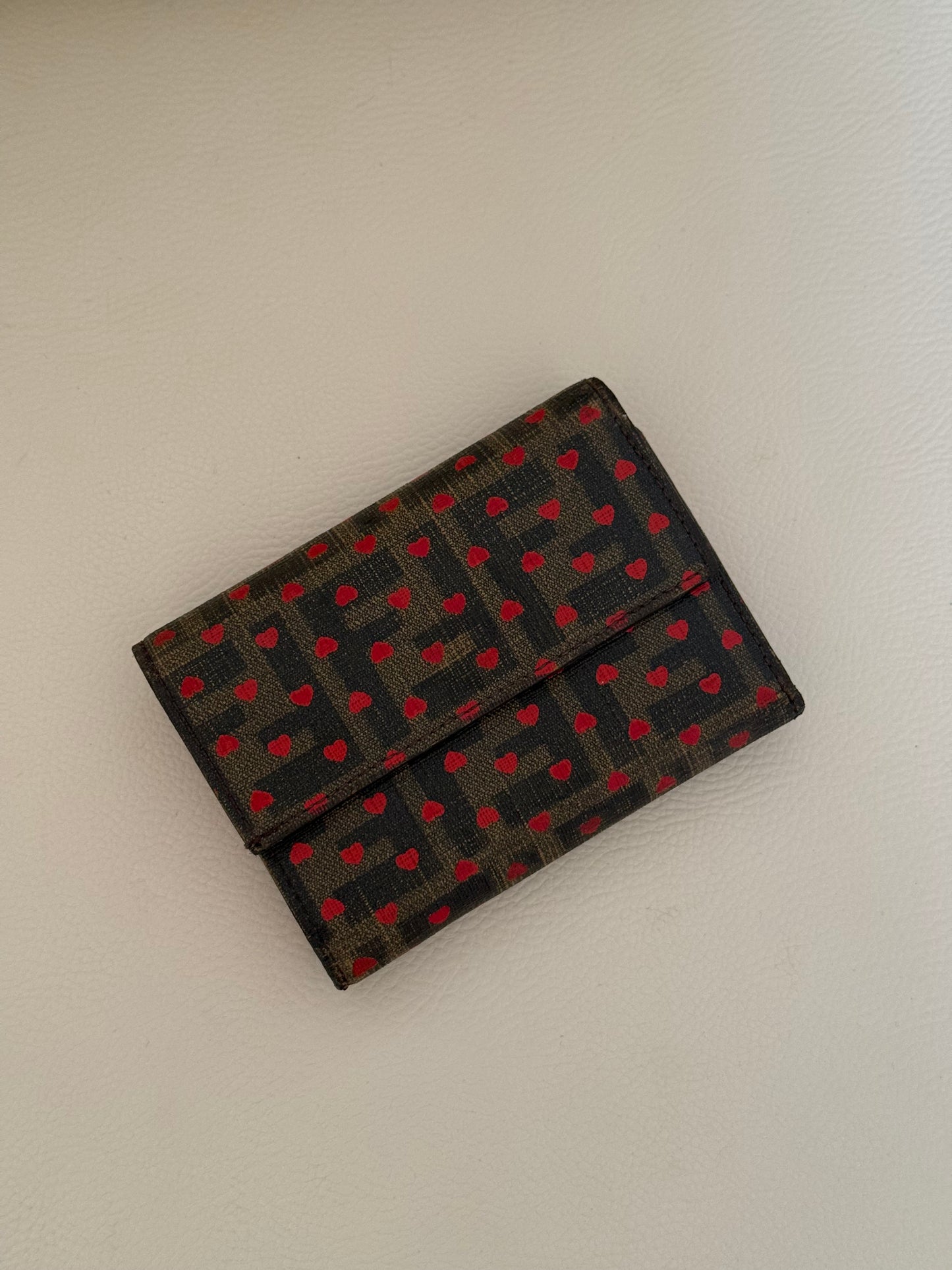 Fendi portafoglio zucca small a cuori
