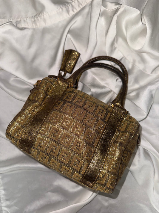 Fendi mini bauletto forever oro brillante