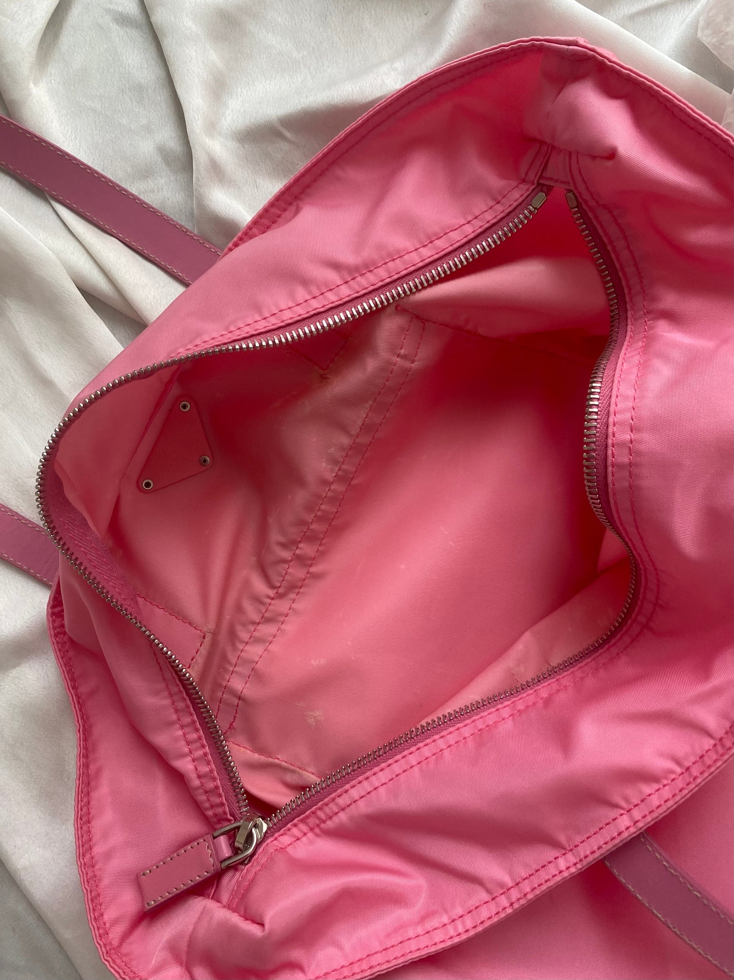 Prada pink nylon tote