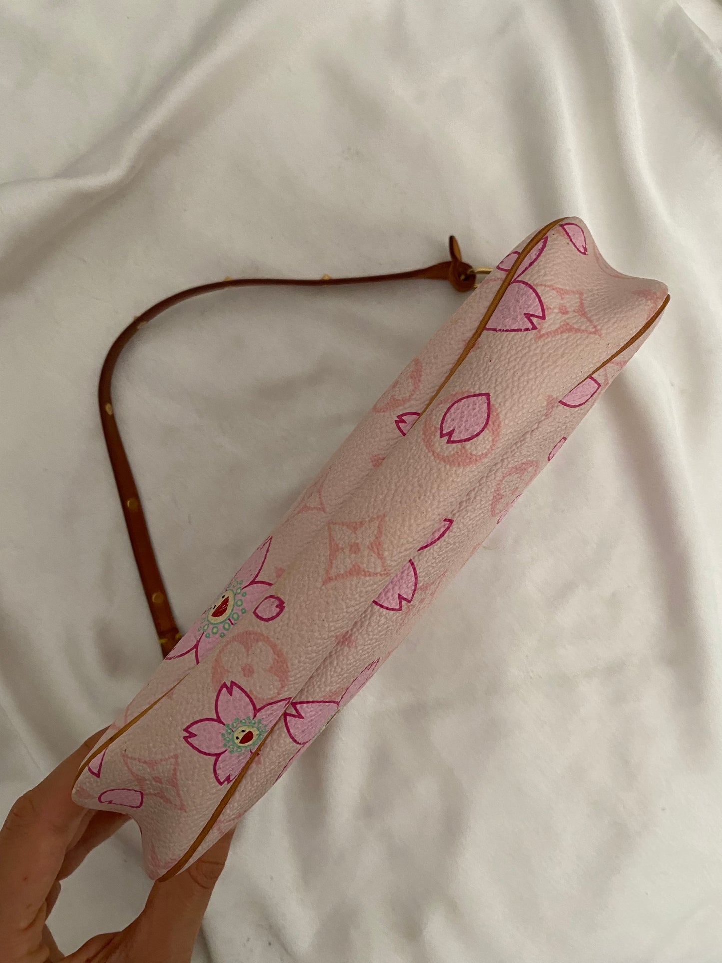 Louis Vuitton pink cherry blossom accessory clutch bag Takashi Murakami