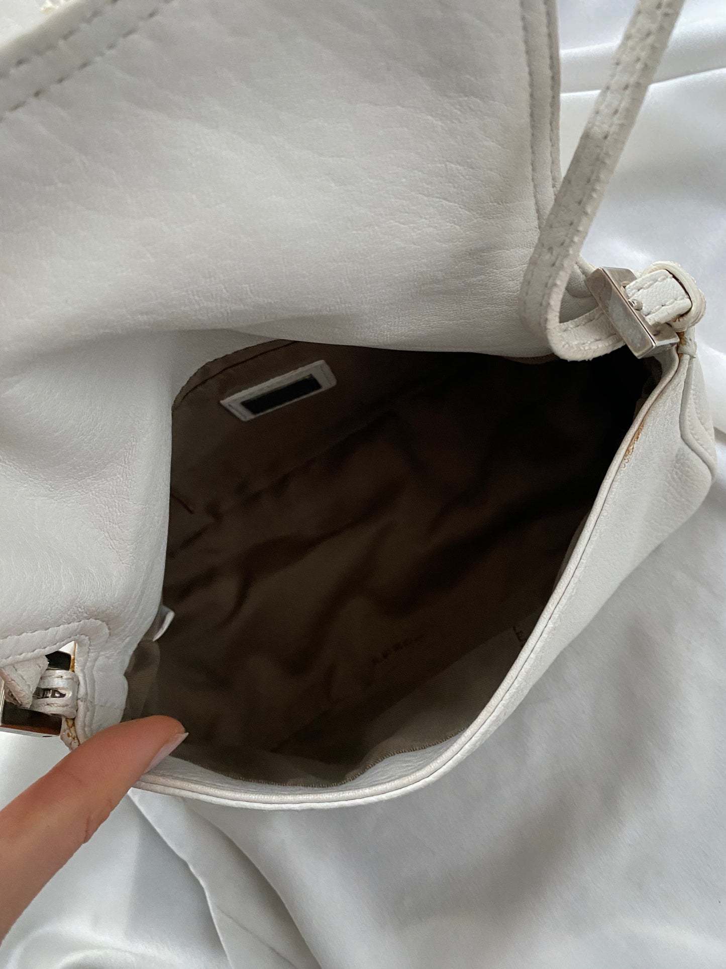Fendi mini mom white leather