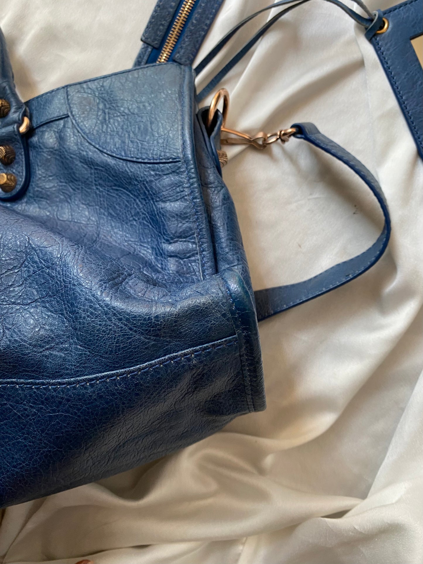 Balenciaga city bleu cobalt s/s 2012 giant hw rose gold