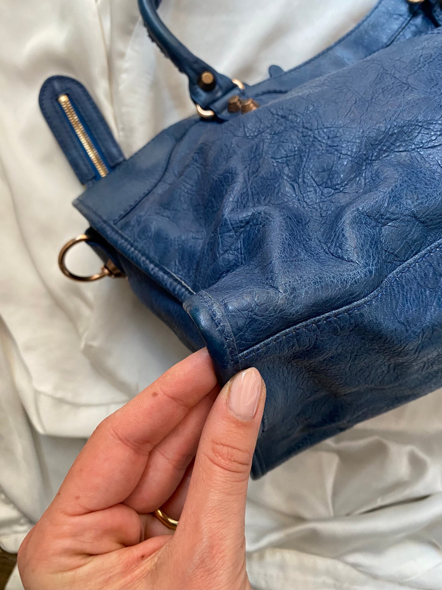 Balenciaga city bleu cobalt s/s 2012 giant hw rose gold