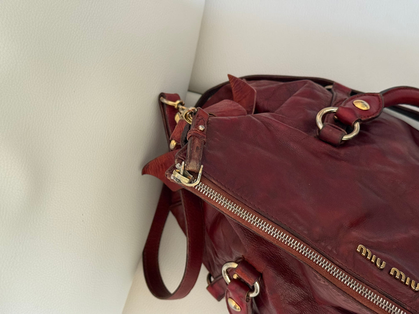 Miu miu bow bag borgogna
