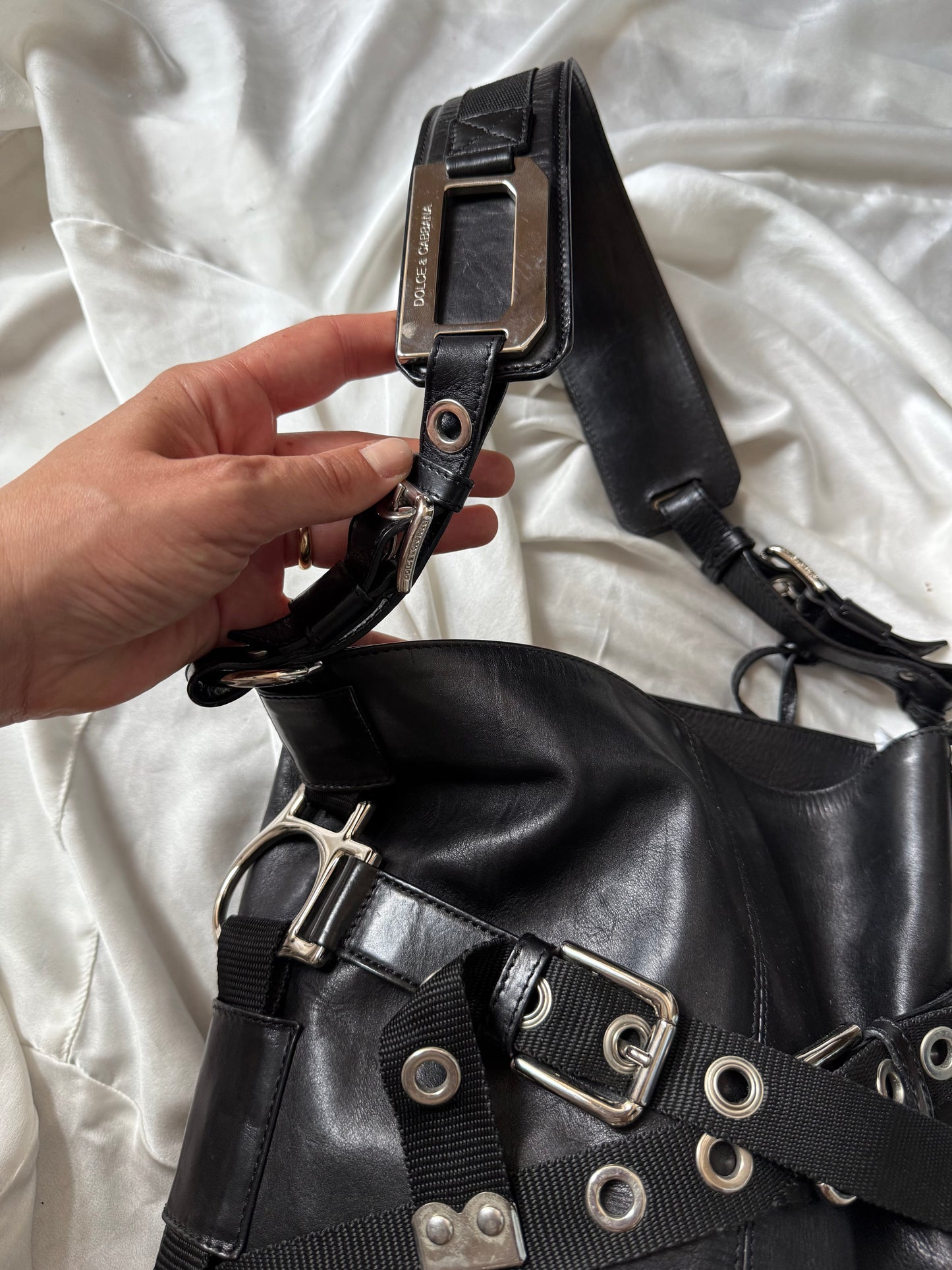 Dolce&Gabbana parachute bag black satchel f/w 2003
