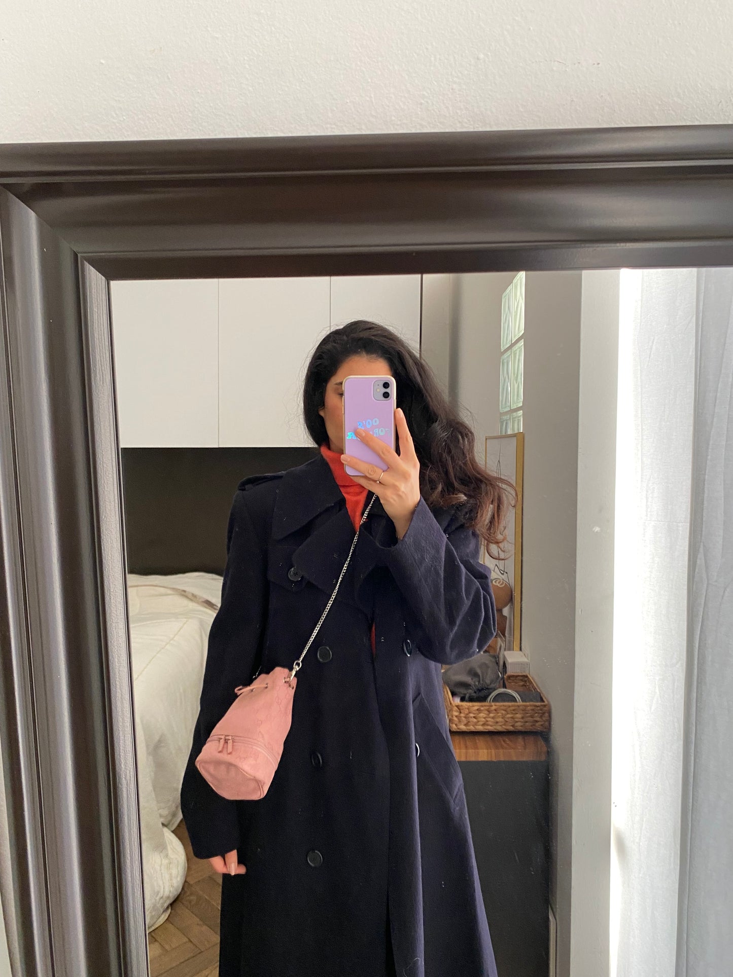 Gucci mini pink monogram bucket bag