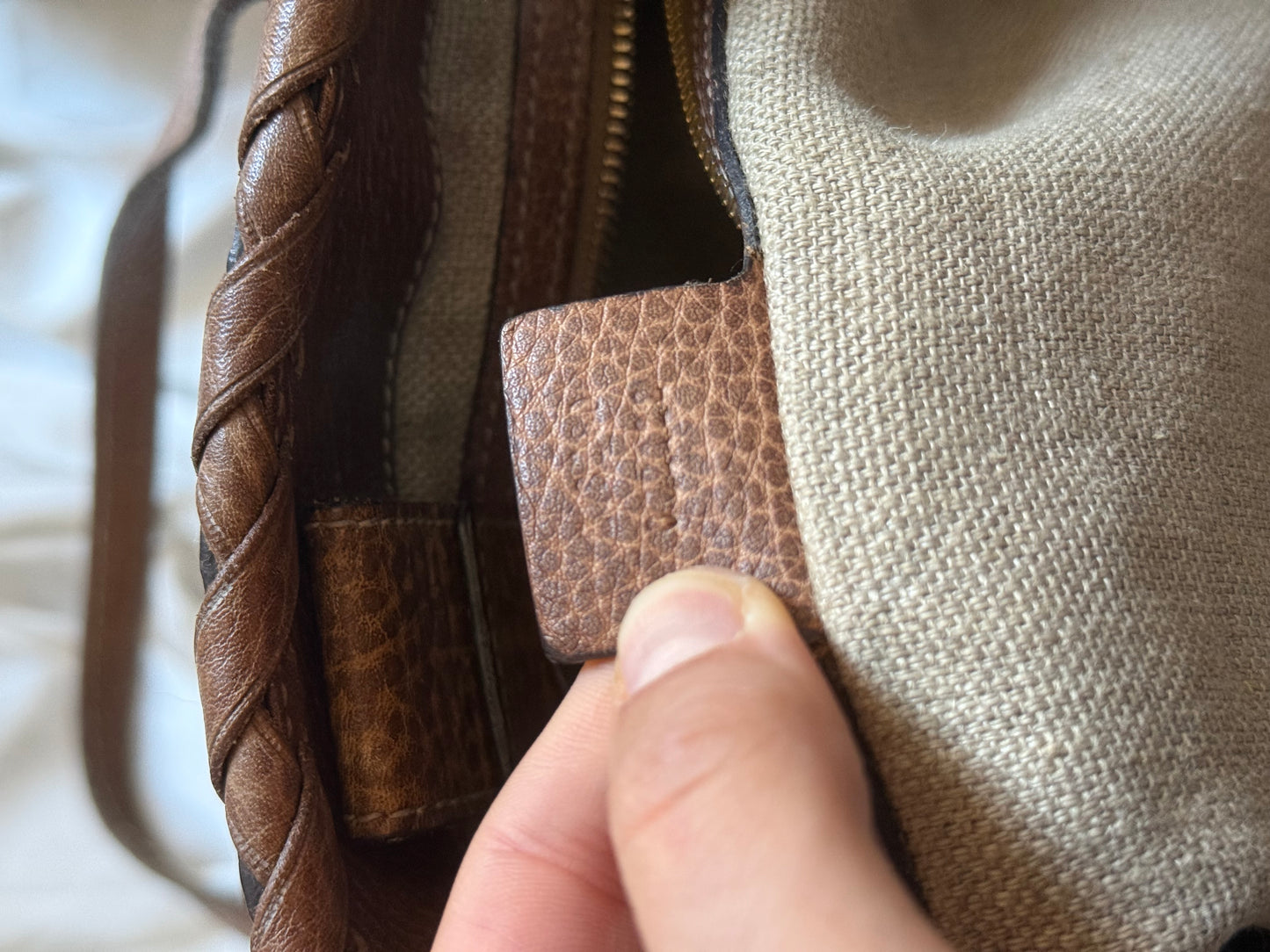 Gucci tassel tote bamboo brown
