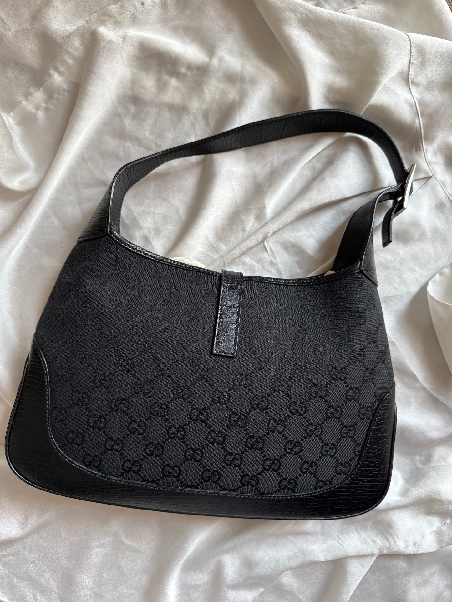 Gucci Jackie monogram nero hardware argento era Tom Ford ottime condizioni