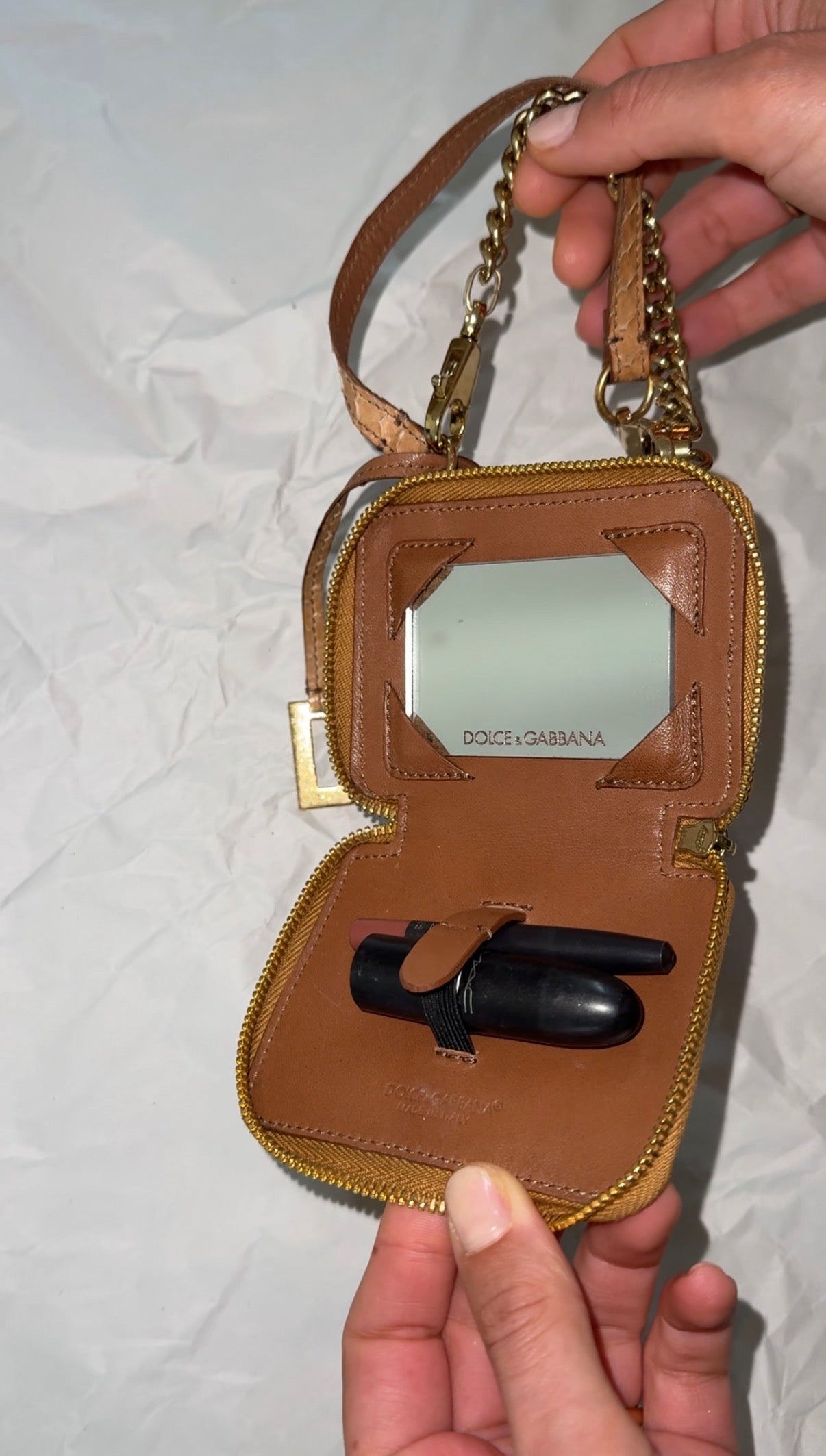 Dolce&Gabbana porta lip combo in pelle effetto pitone