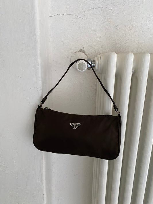 Prada hobo 2002 extra dark brown