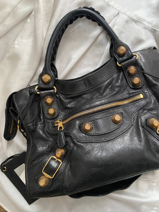Balenciaga city anthracite giant hw gold