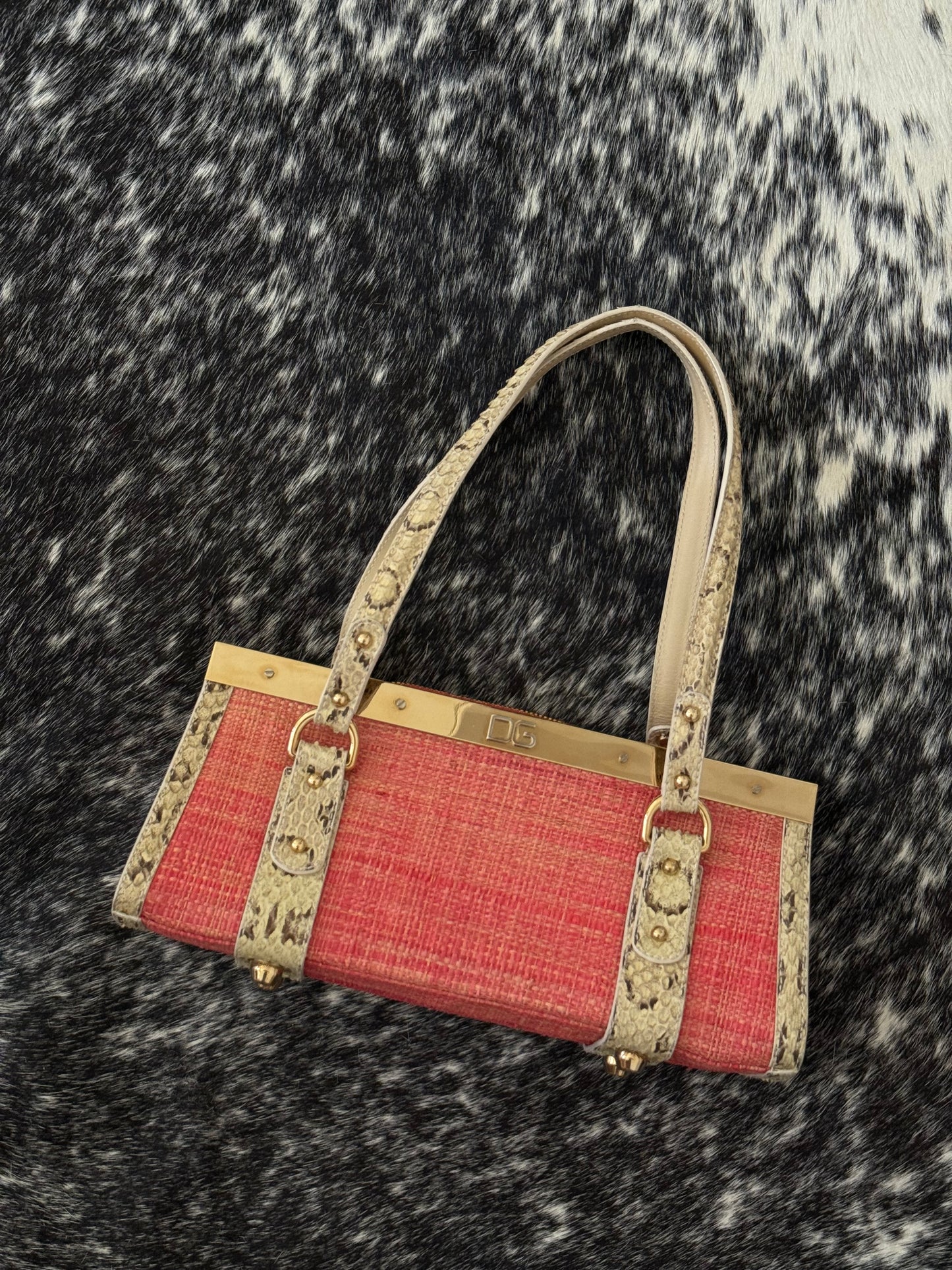 Dolce&Gabbana rafia rosa e pitone