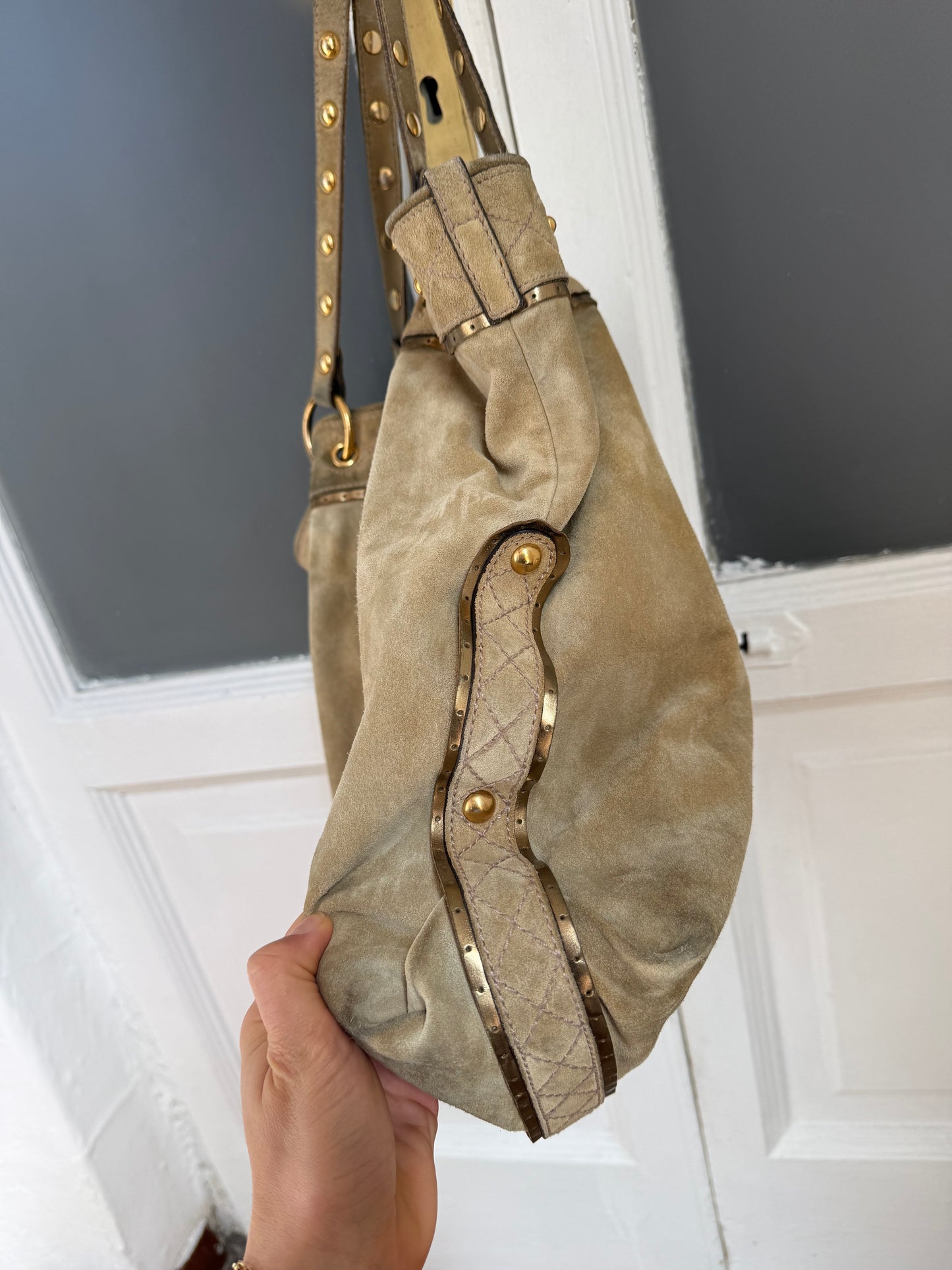 Gucci Irina tote in camoscio beige