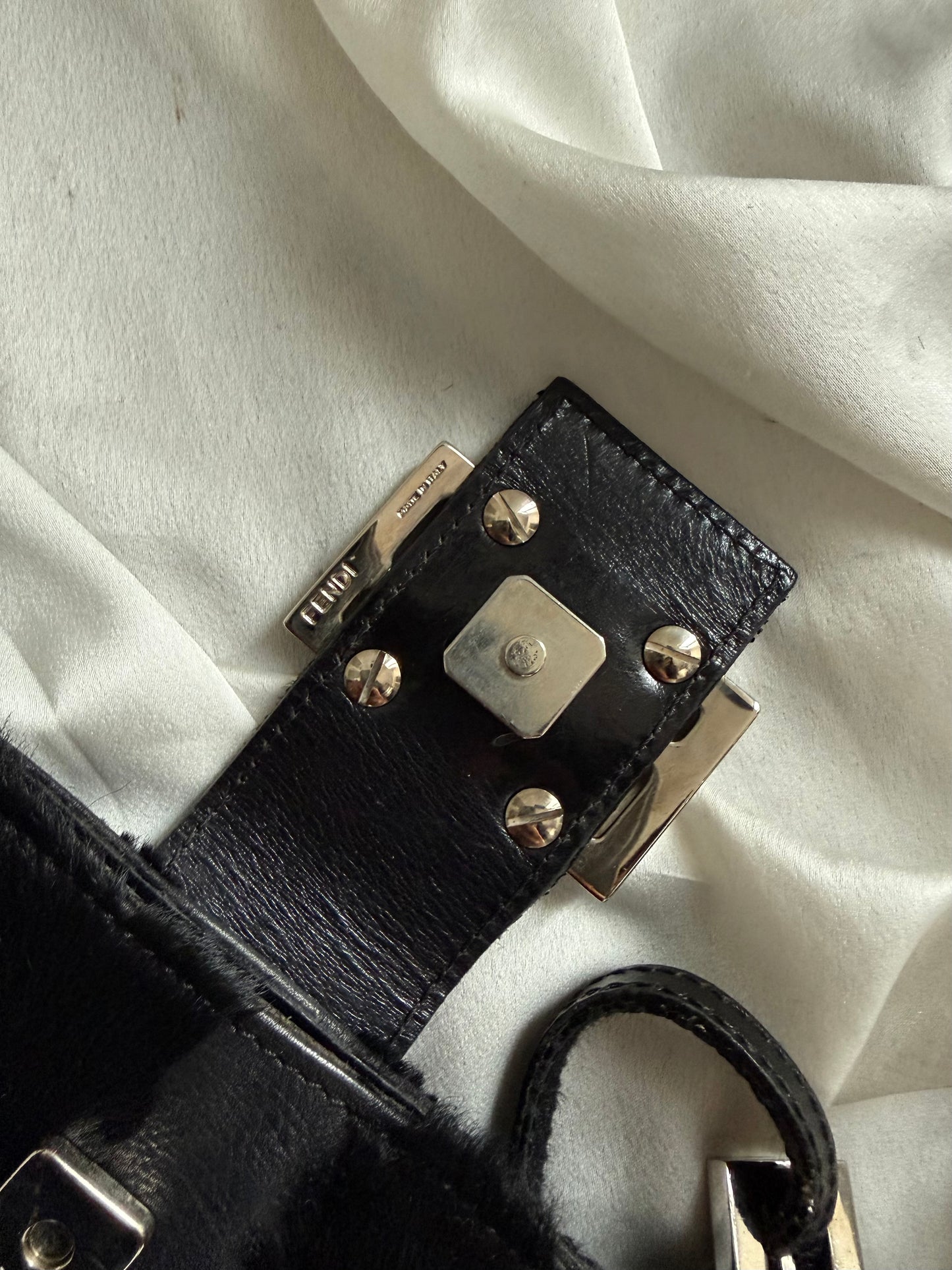 Fendi tote patchwork in vitello e cavallino