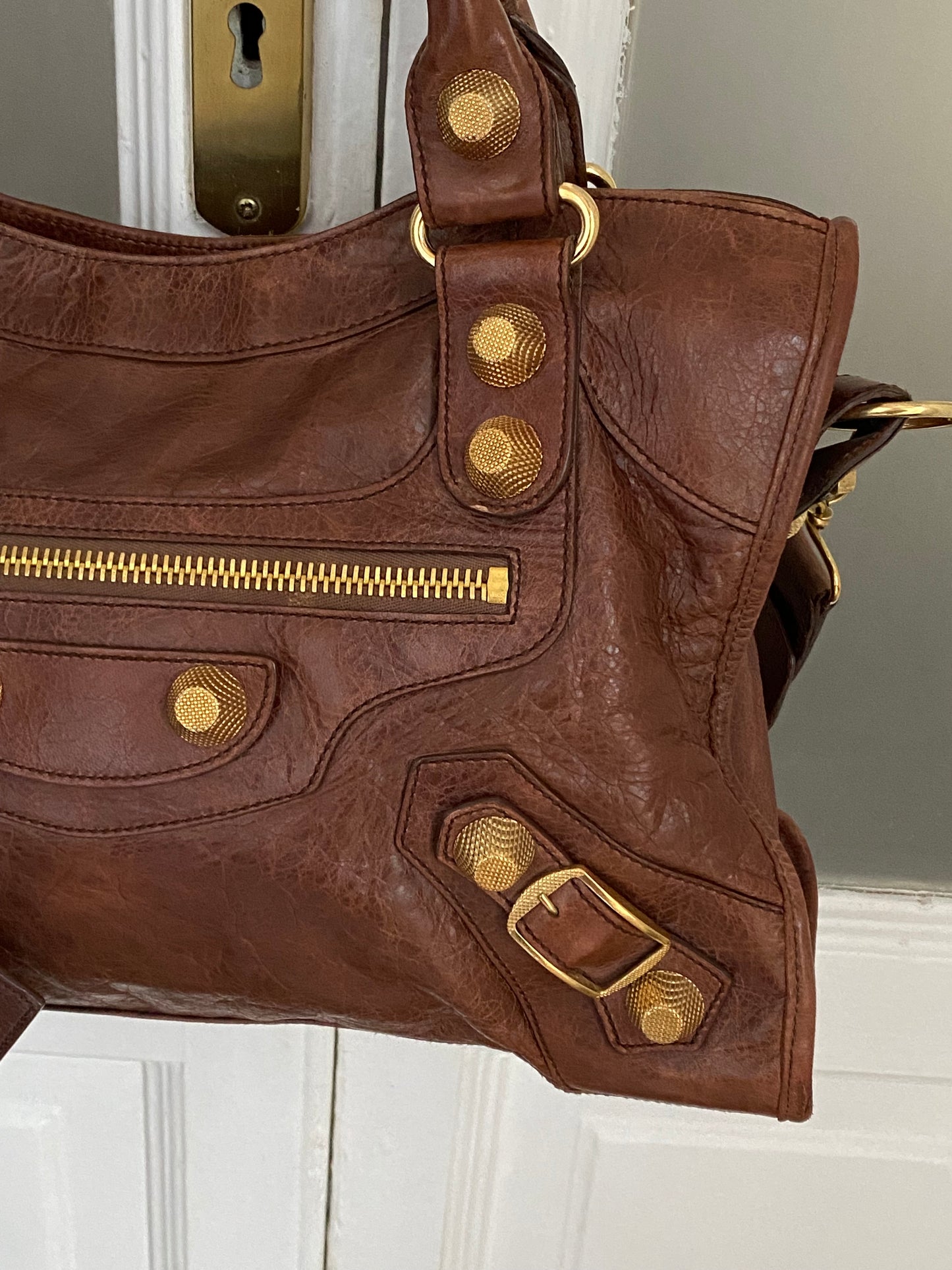 Balenciaga city chataigne giant hw gold