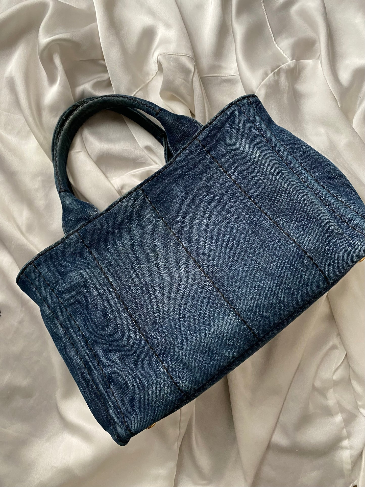 Prada denim tote