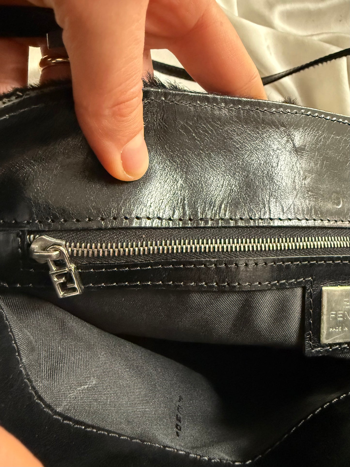 Fendi tote patchwork in vitello e cavallino
