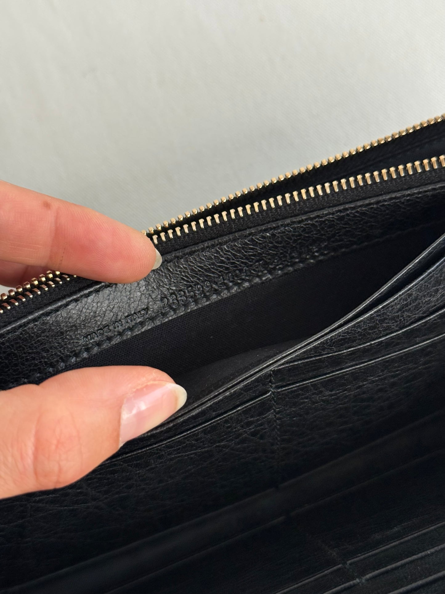 Balenciaga pochette portafoglio nero rose gold