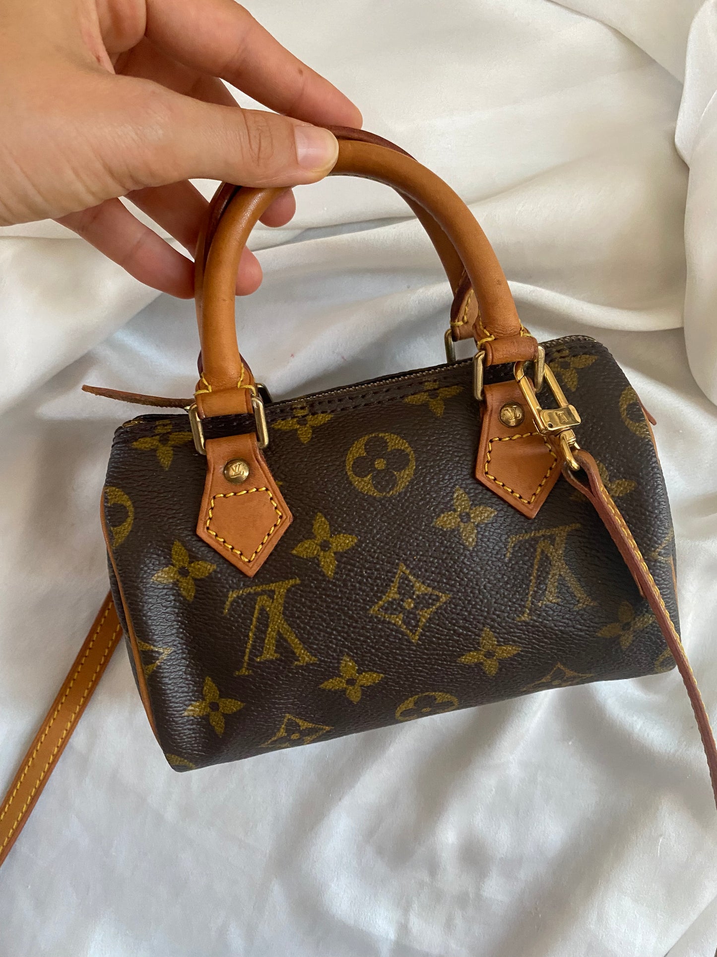 Louis Vuitton Nano Speedy monogram with shoulder strap