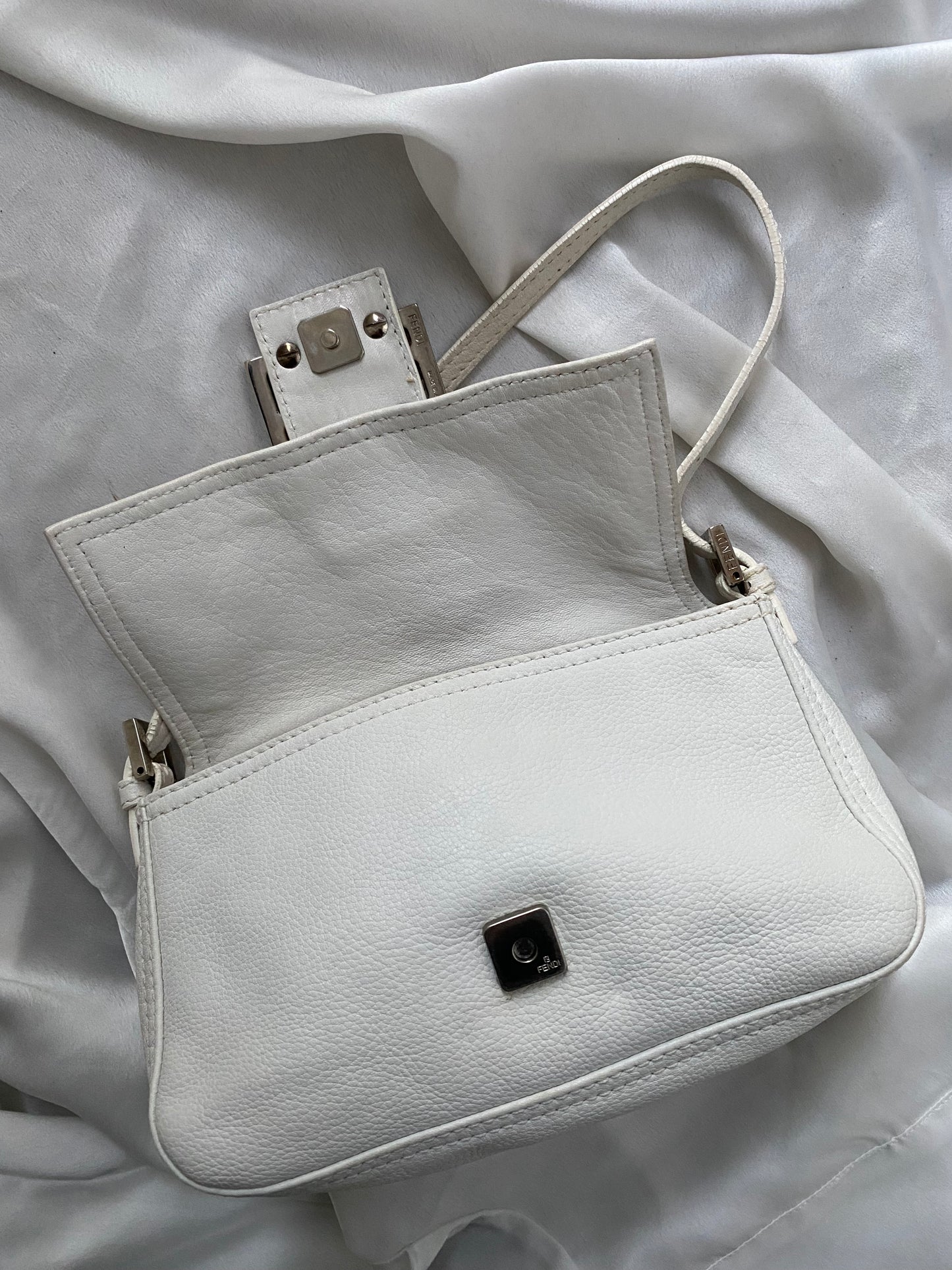 Fendi mini mom white leather