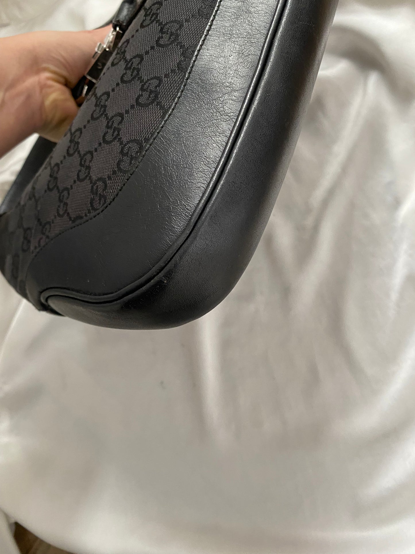 Gucci Jackie monogram black silver hardware era Tom Ford
