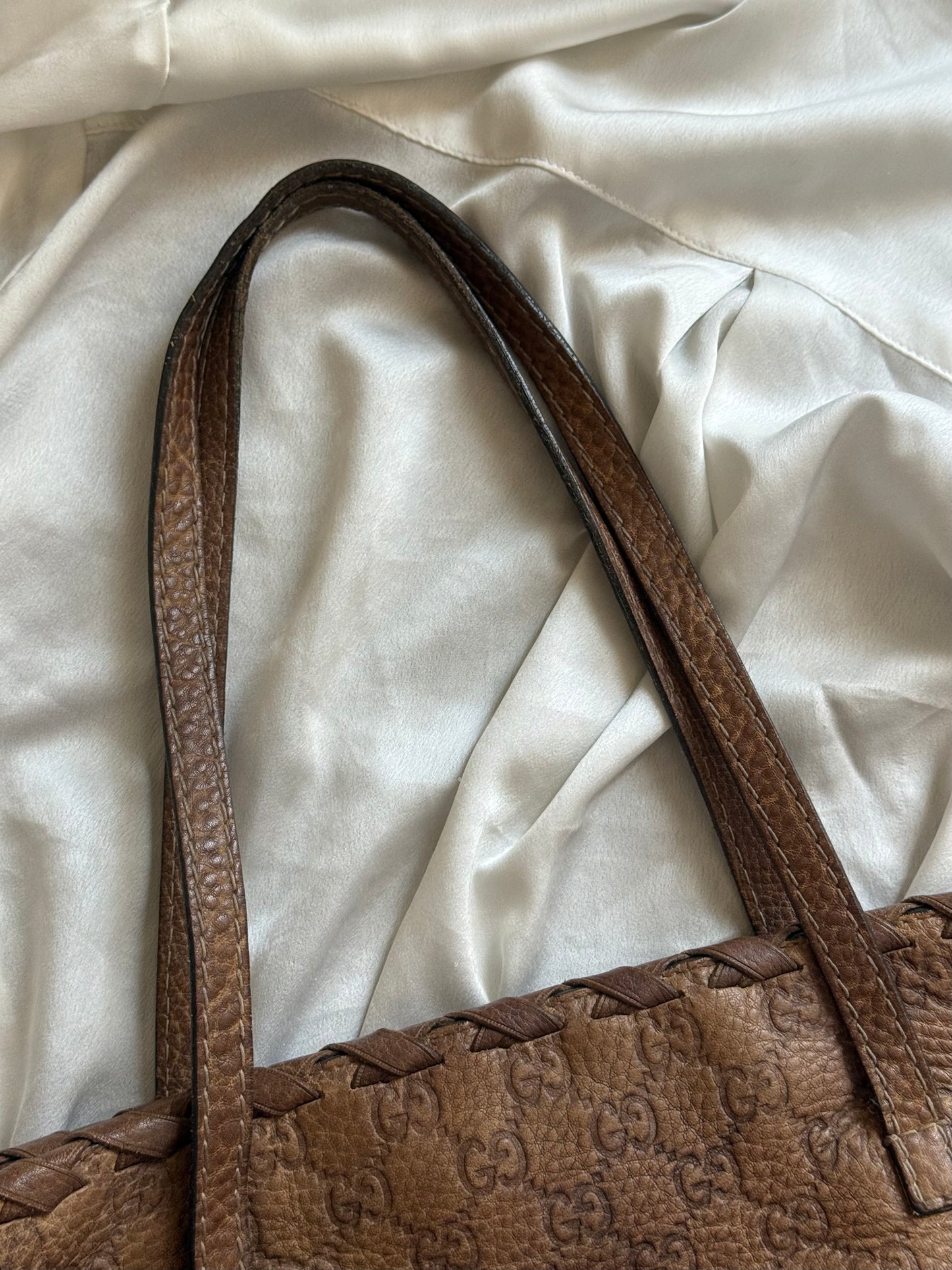 Gucci tassel tote bamboo brown