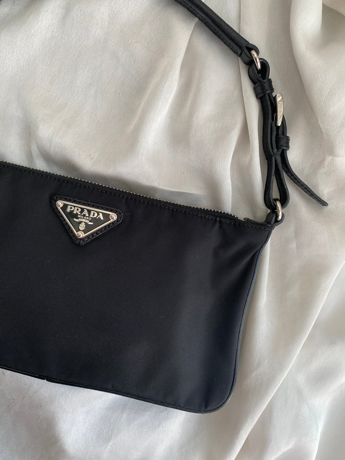Prada black nylon clutch