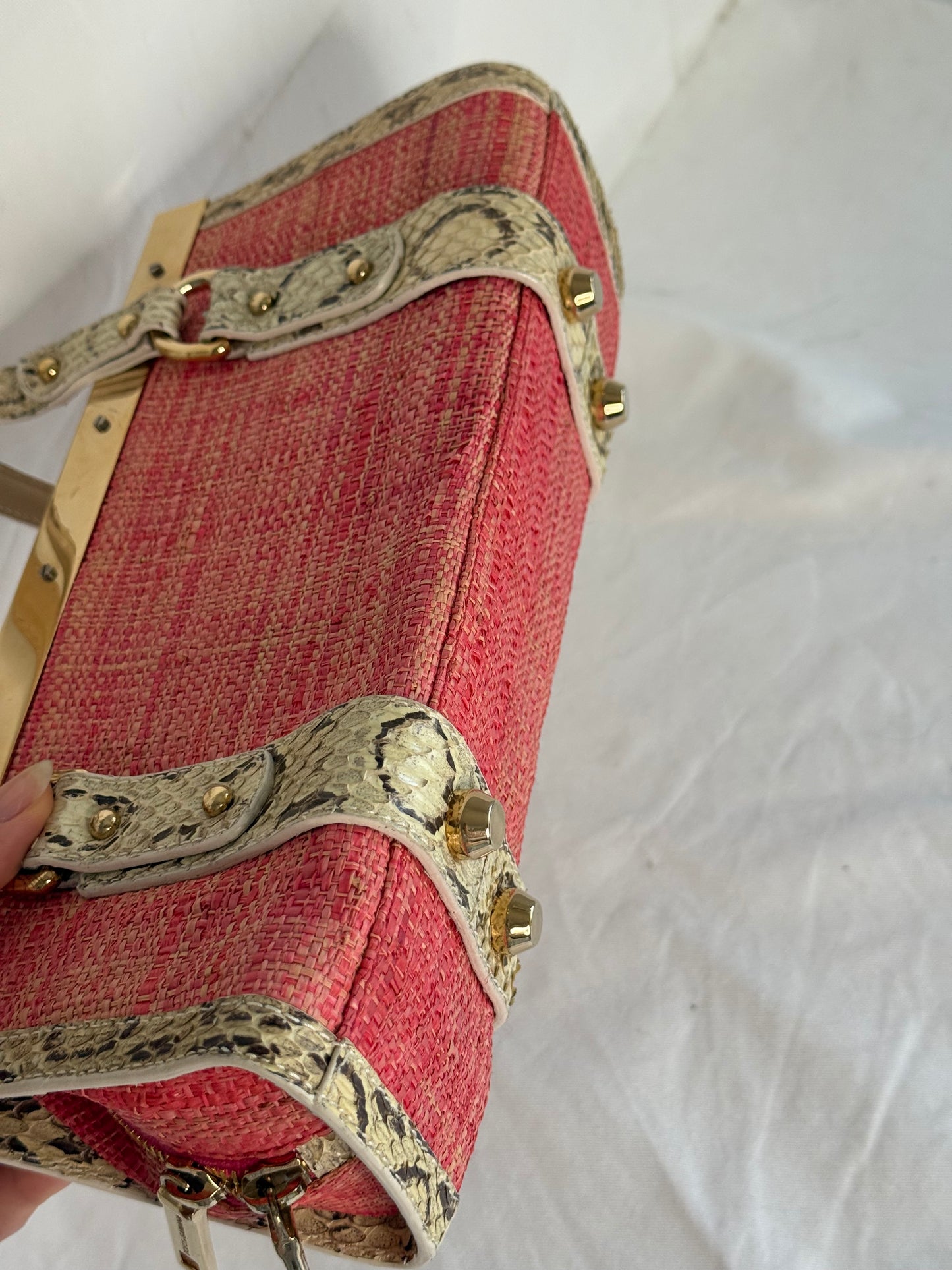 Dolce&Gabbana rafia rosa e pitone