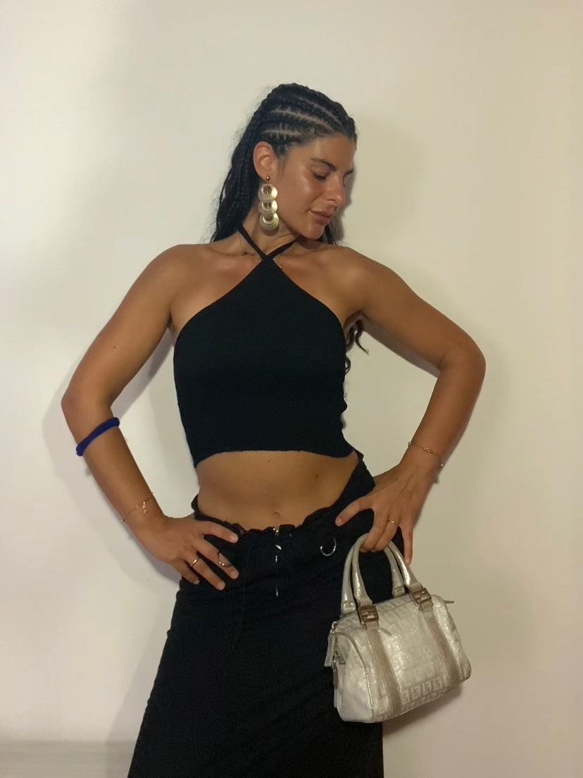 Fendi mini monogram zucchini bag in silver