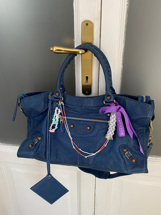 Balenciaga city bleu cobalt s/s 2012 giant hw rose gold