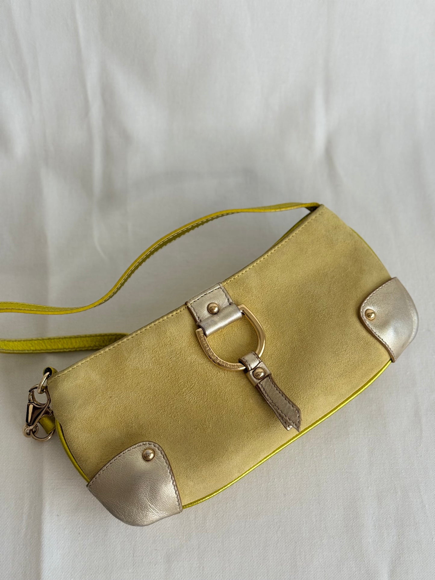 Dolce&Gabbana pochette camoscio gialla