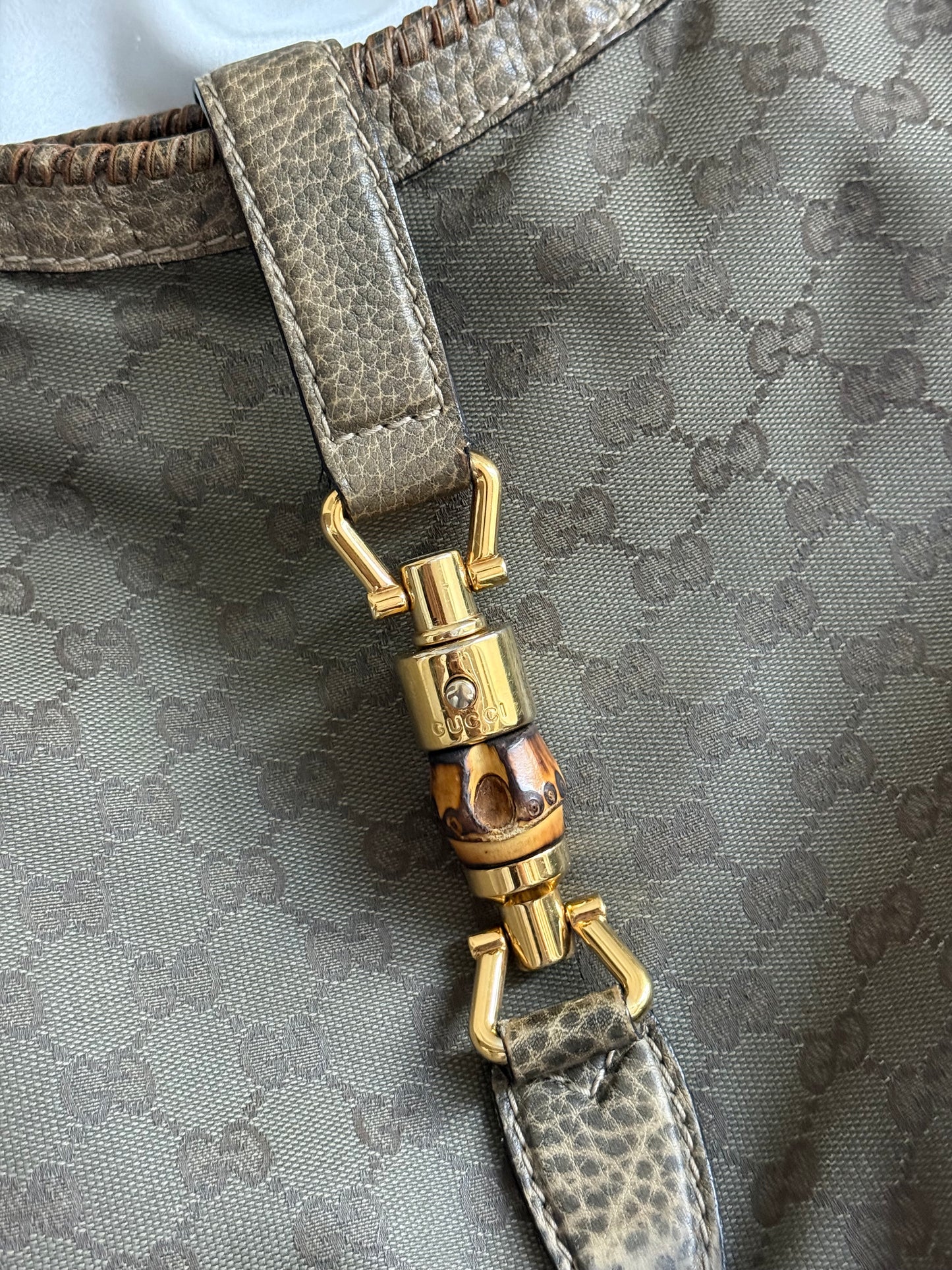 Gucci new Jackie hobo era Frida Giannini monogram khaki