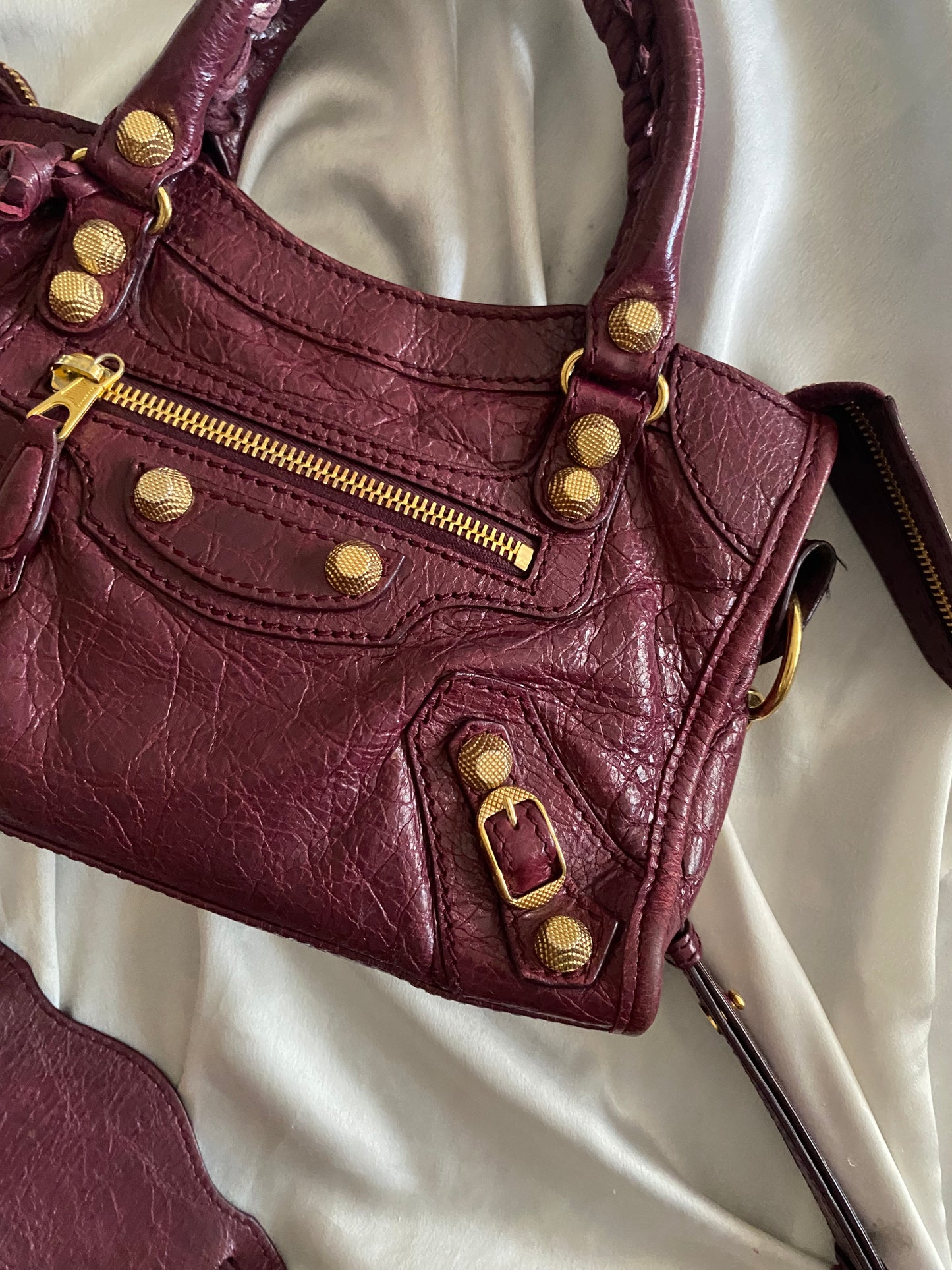 Balenciaga mini city violet prune f/w 2016