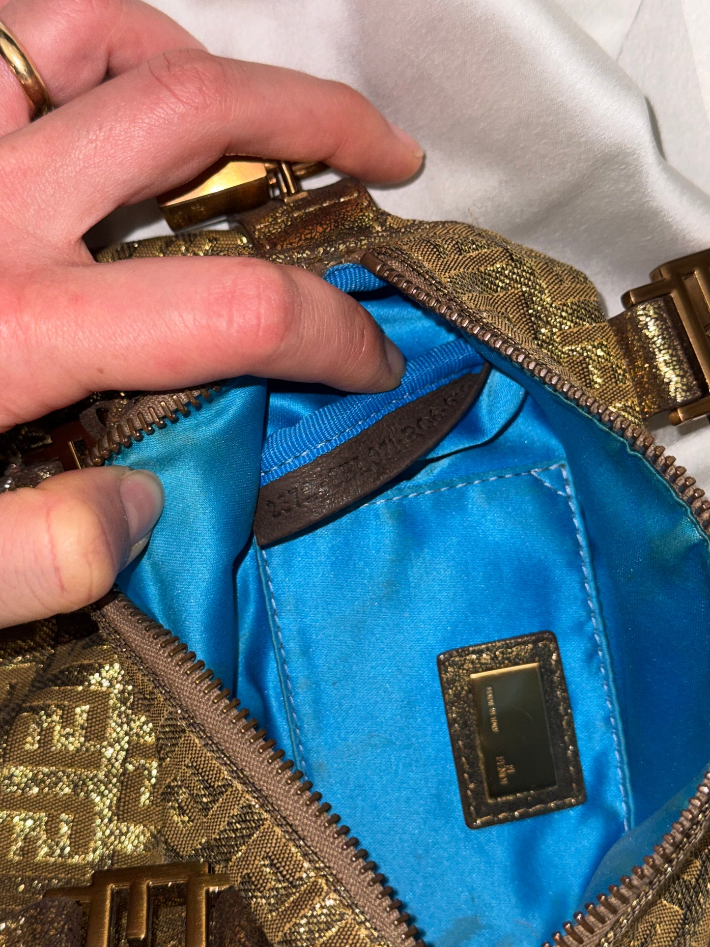 Fendi mini bauletto forever oro brillante