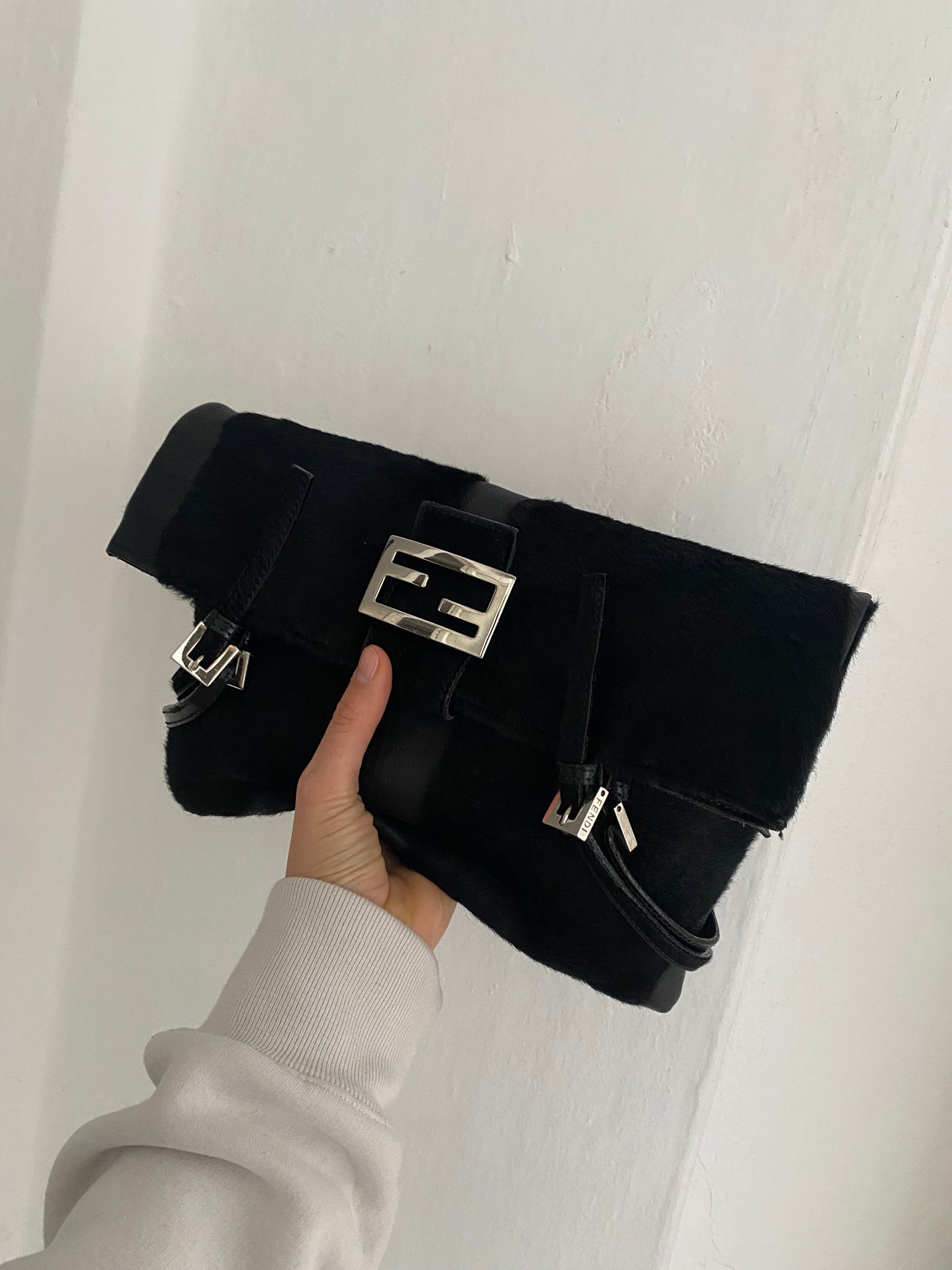 Fendi tote patchwork in vitello e cavallino