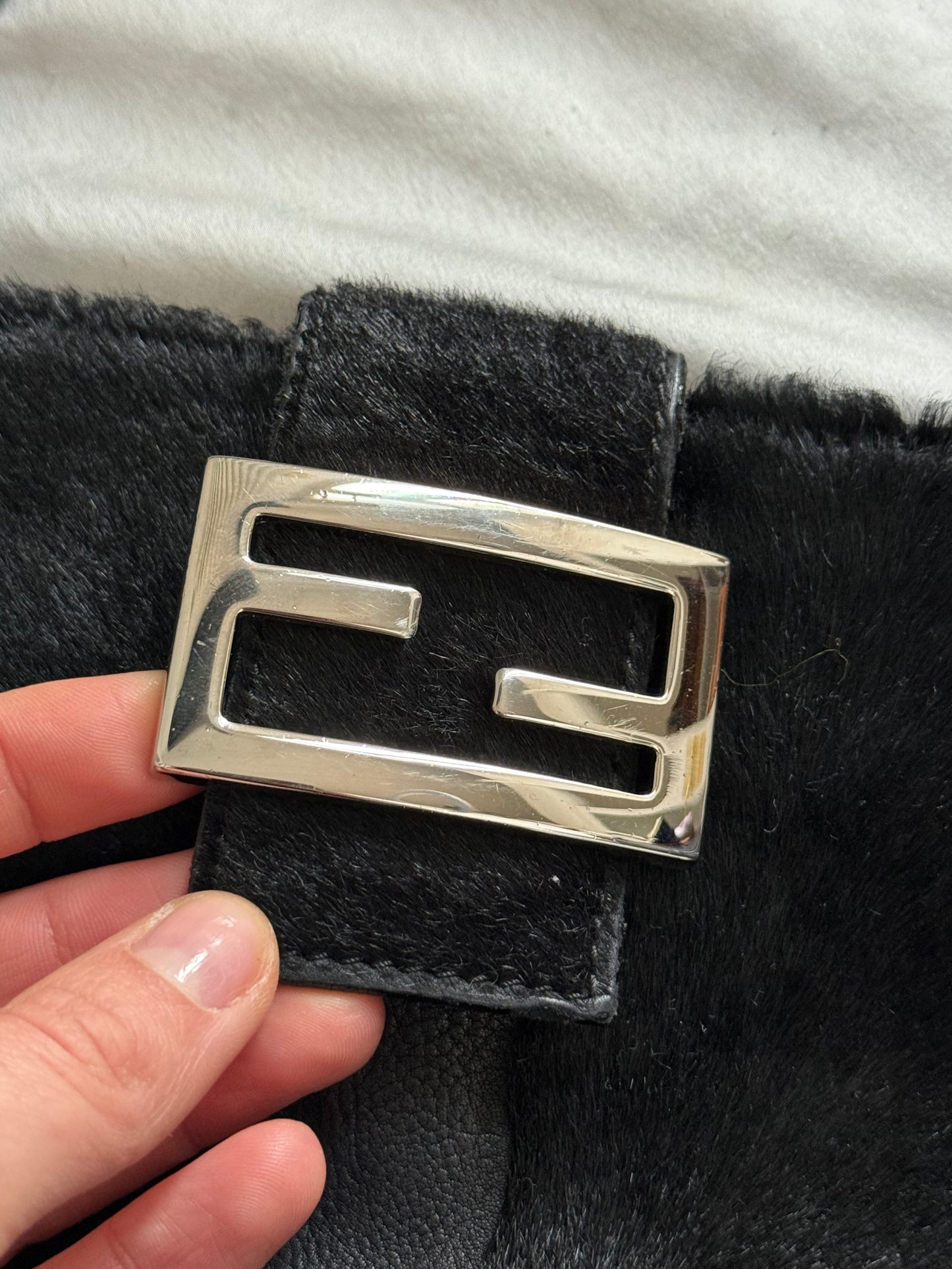 Fendi tote patchwork in vitello e cavallino