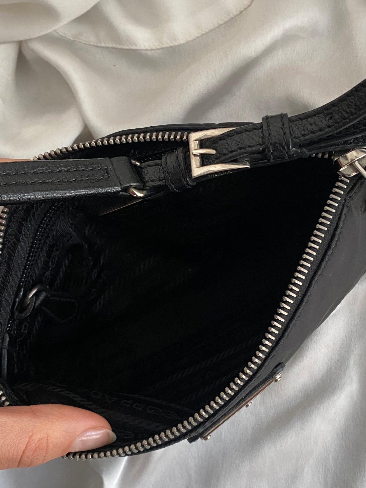Prada black nylon clutch