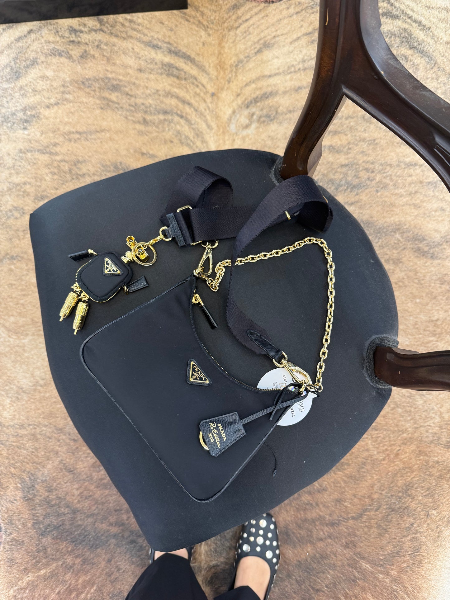 Prada re-edition 2005 robot charm black