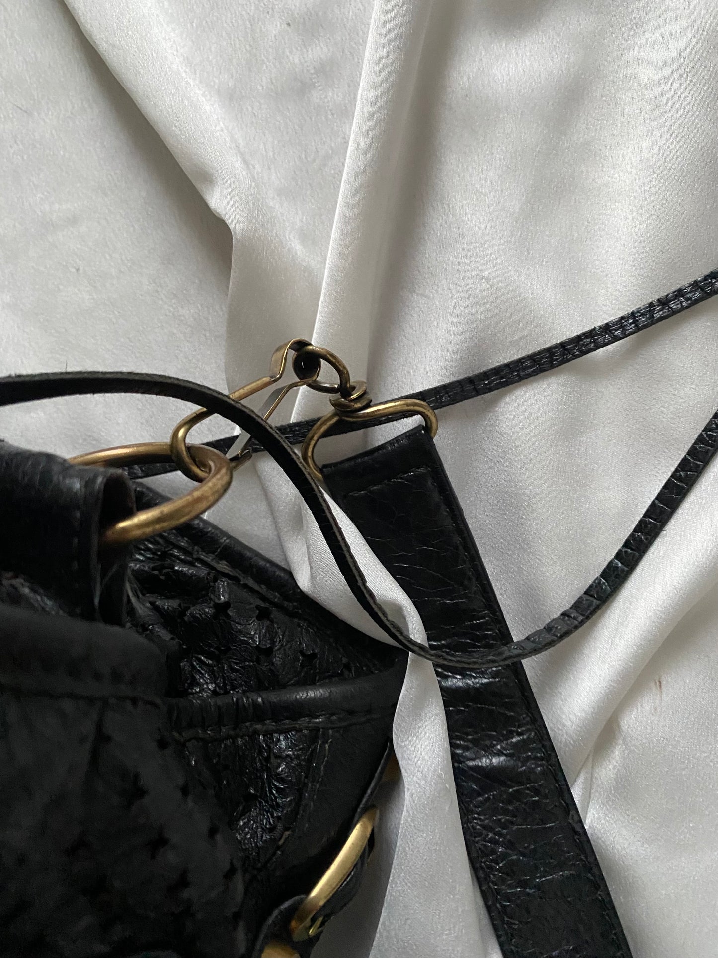 Balenciaga mini city stadium laser cut cross