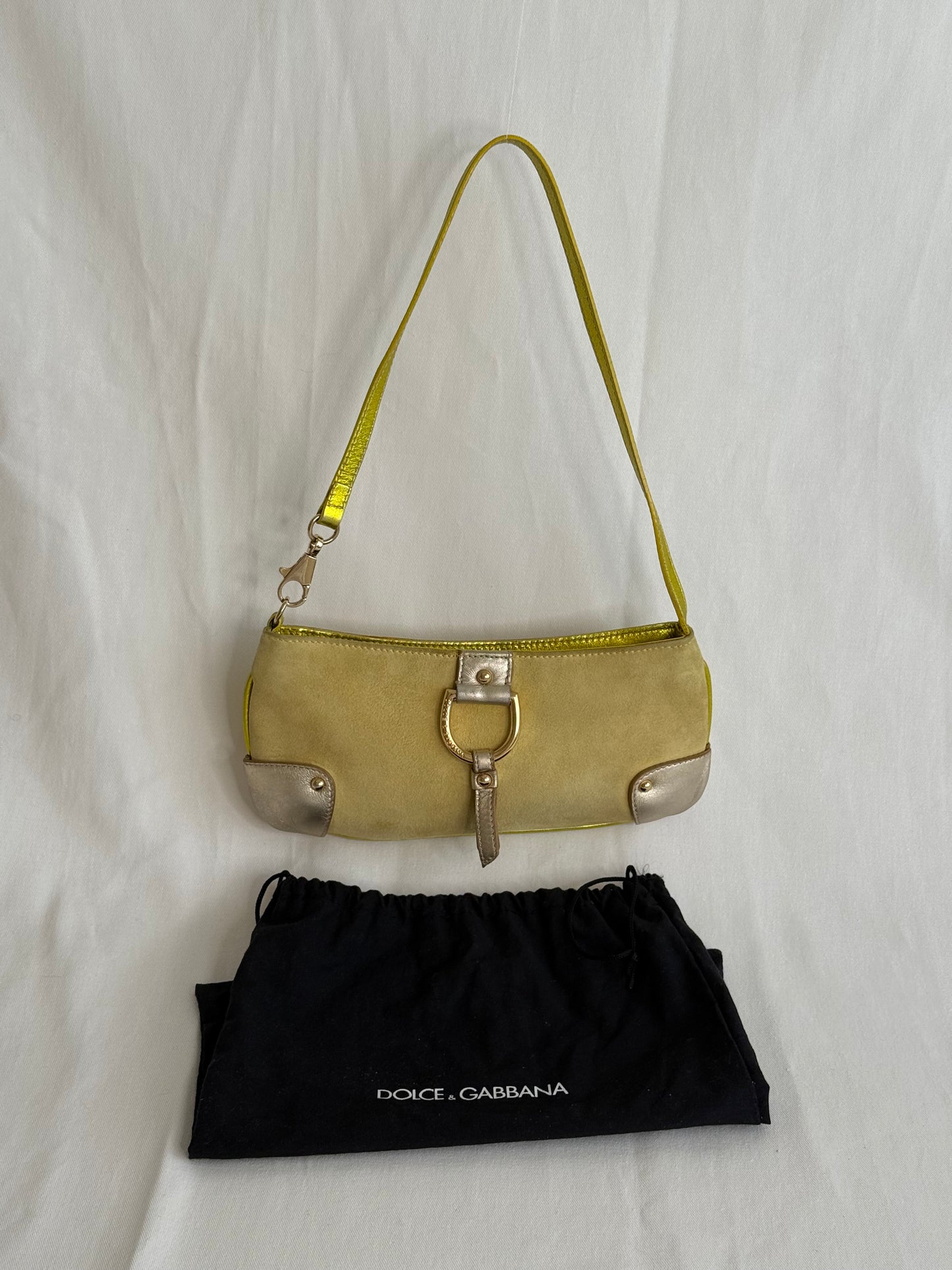 Dolce&Gabbana pochette camoscio gialla