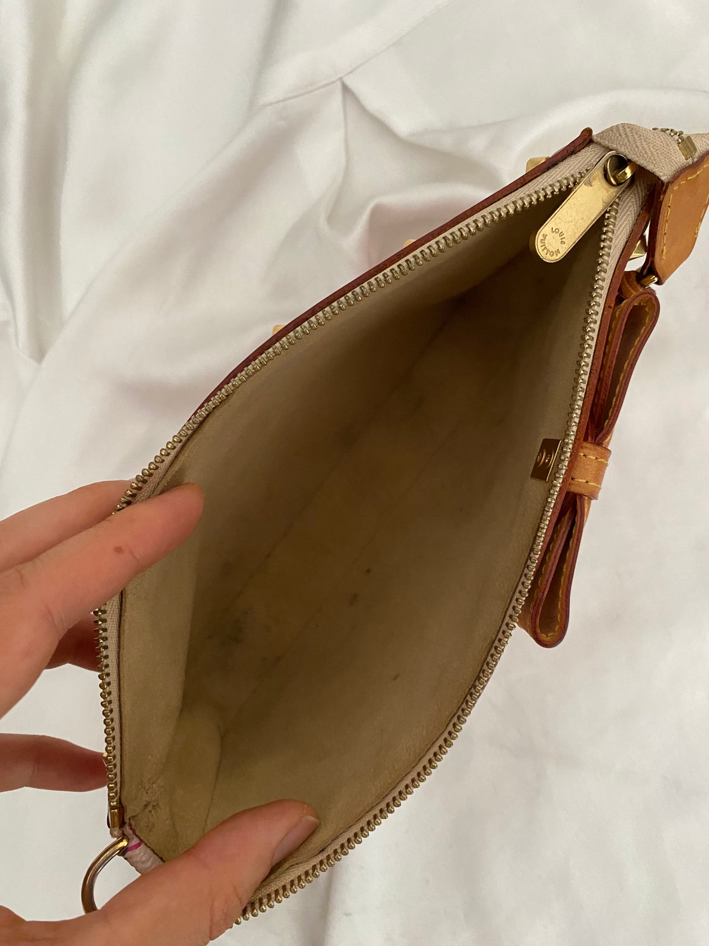 Louis Vuitton pink cherry blossom accessory clutch bag Takashi Murakami