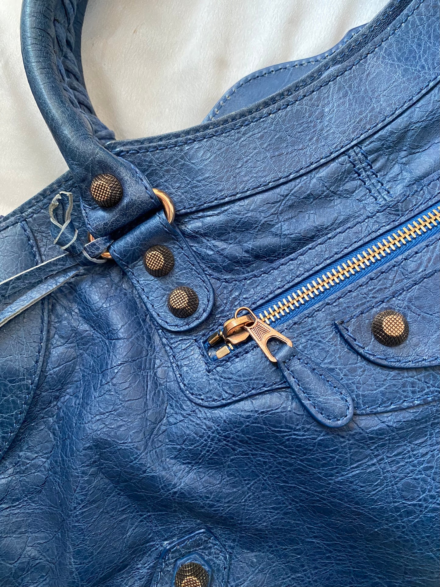 Balenciaga city bleu cobalt s/s 2012 giant hw rose gold