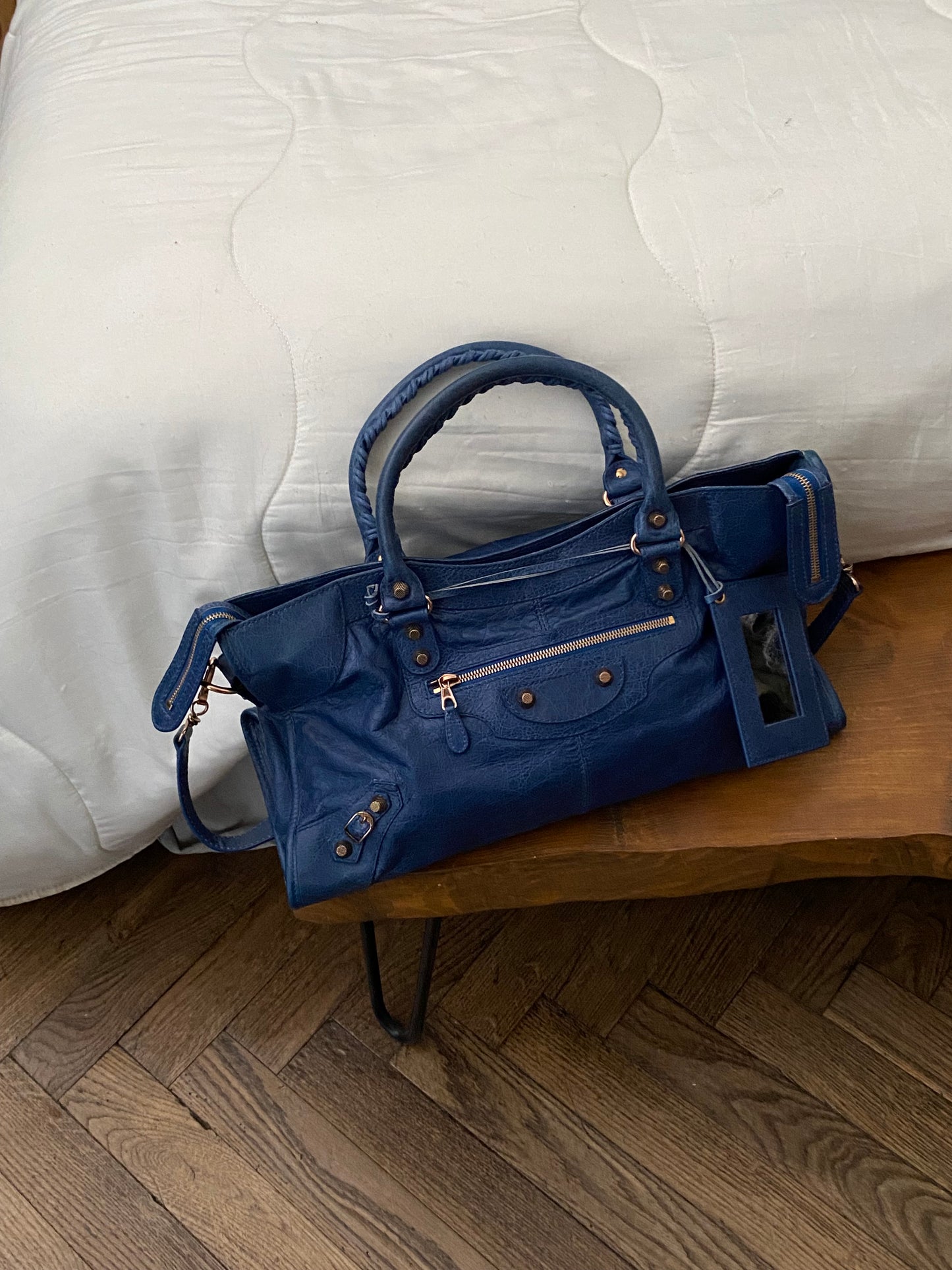 Balenciaga city bleu cobalt s/s 2012 giant hw rose gold