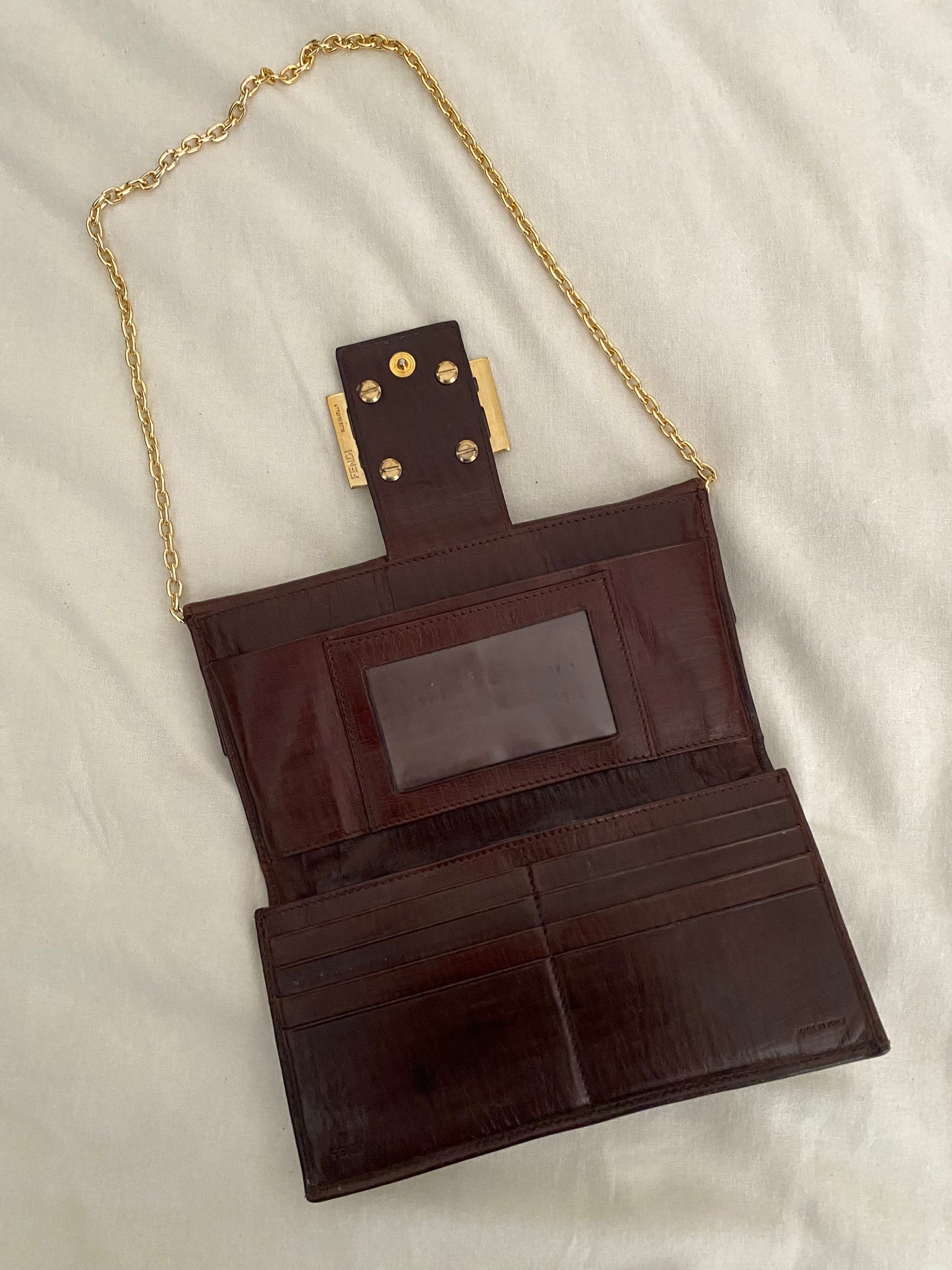 Fendi zucchini clutch bag with maxi logo