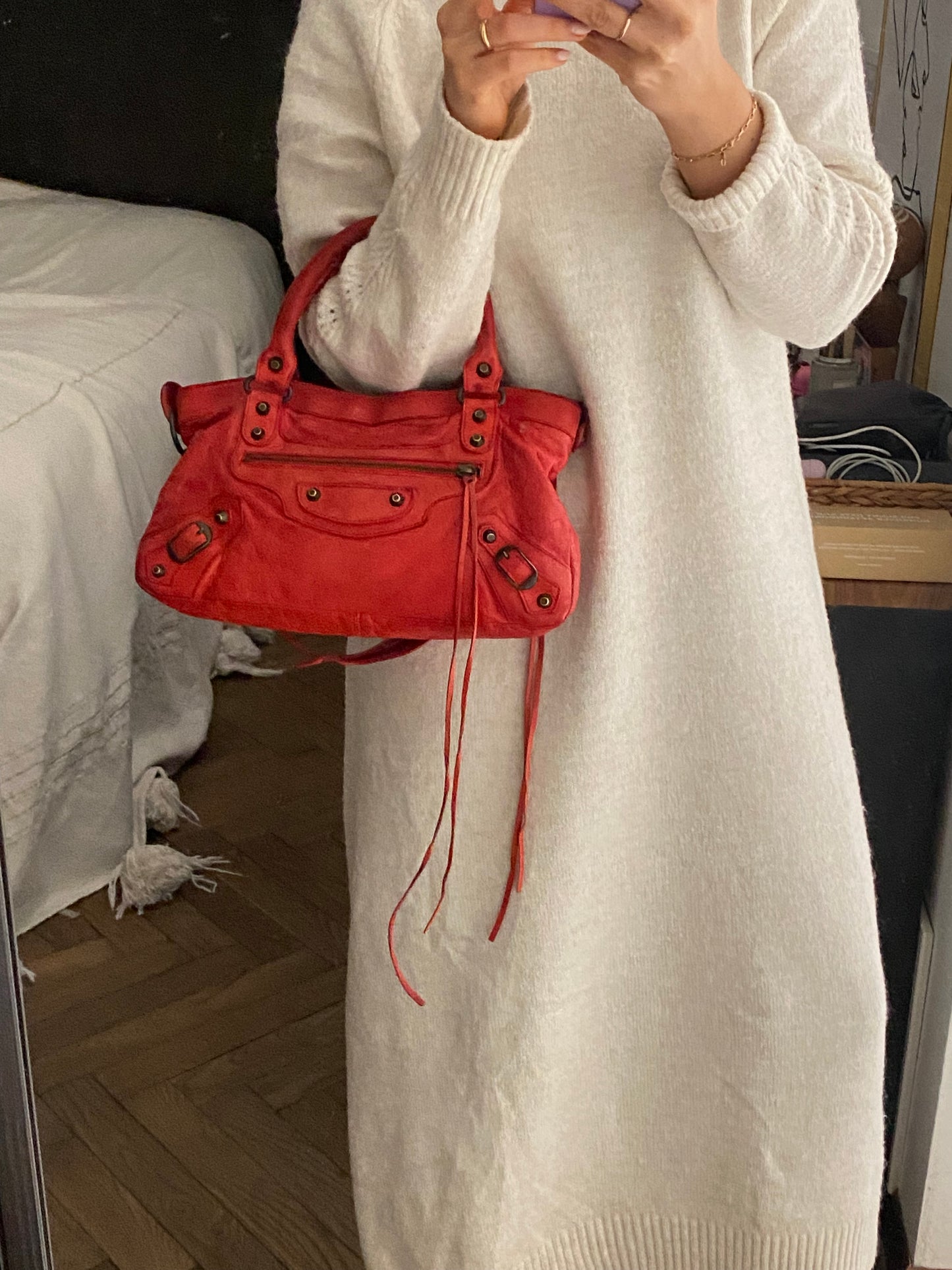 Balenciaga first cherry red