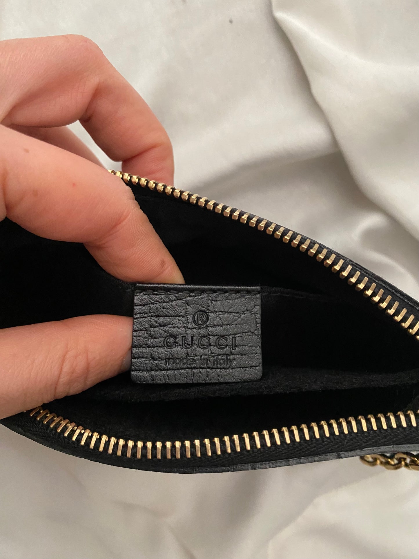 Gucci black monogram web clutch