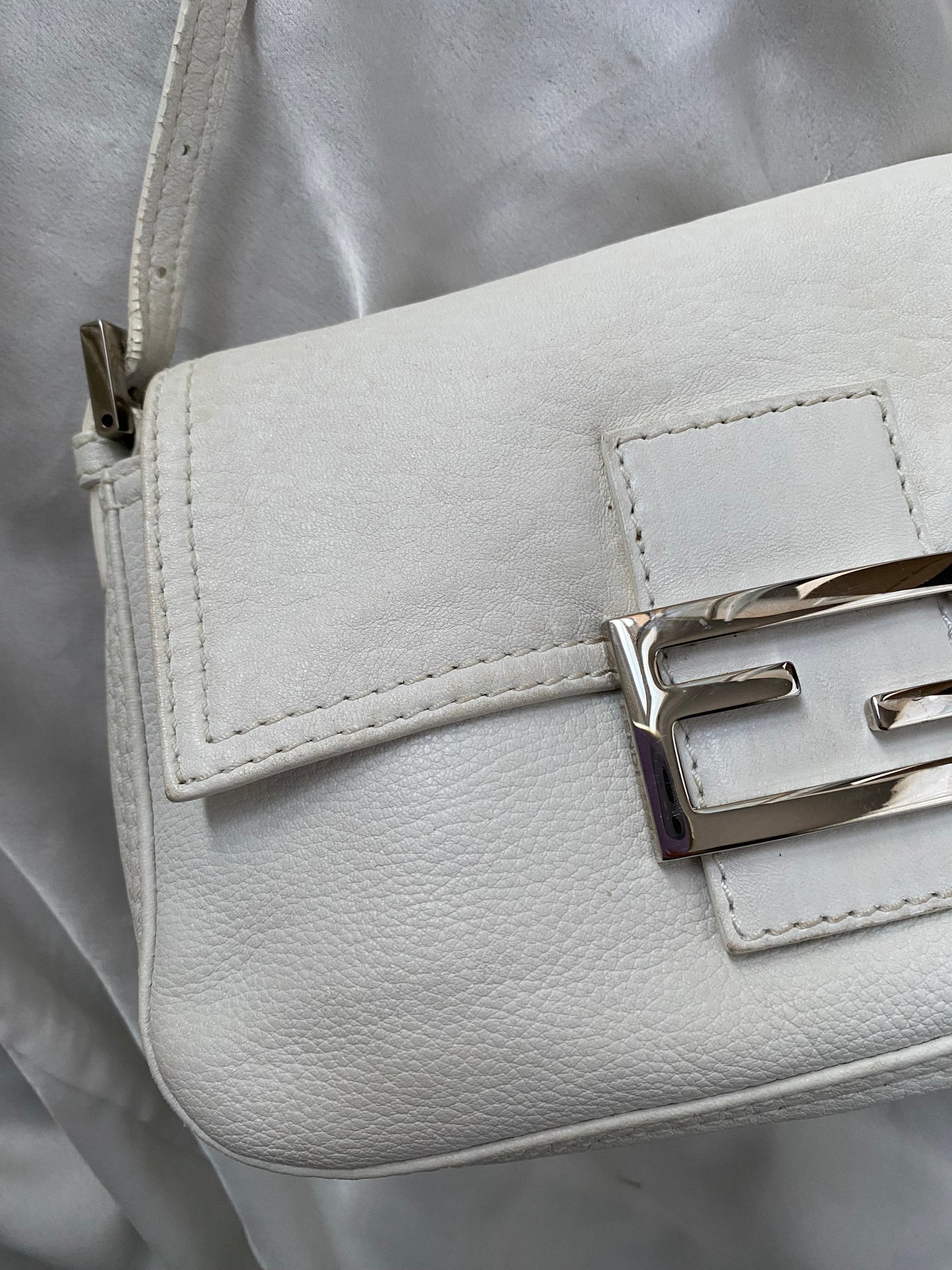 Fendi mini mom white leather